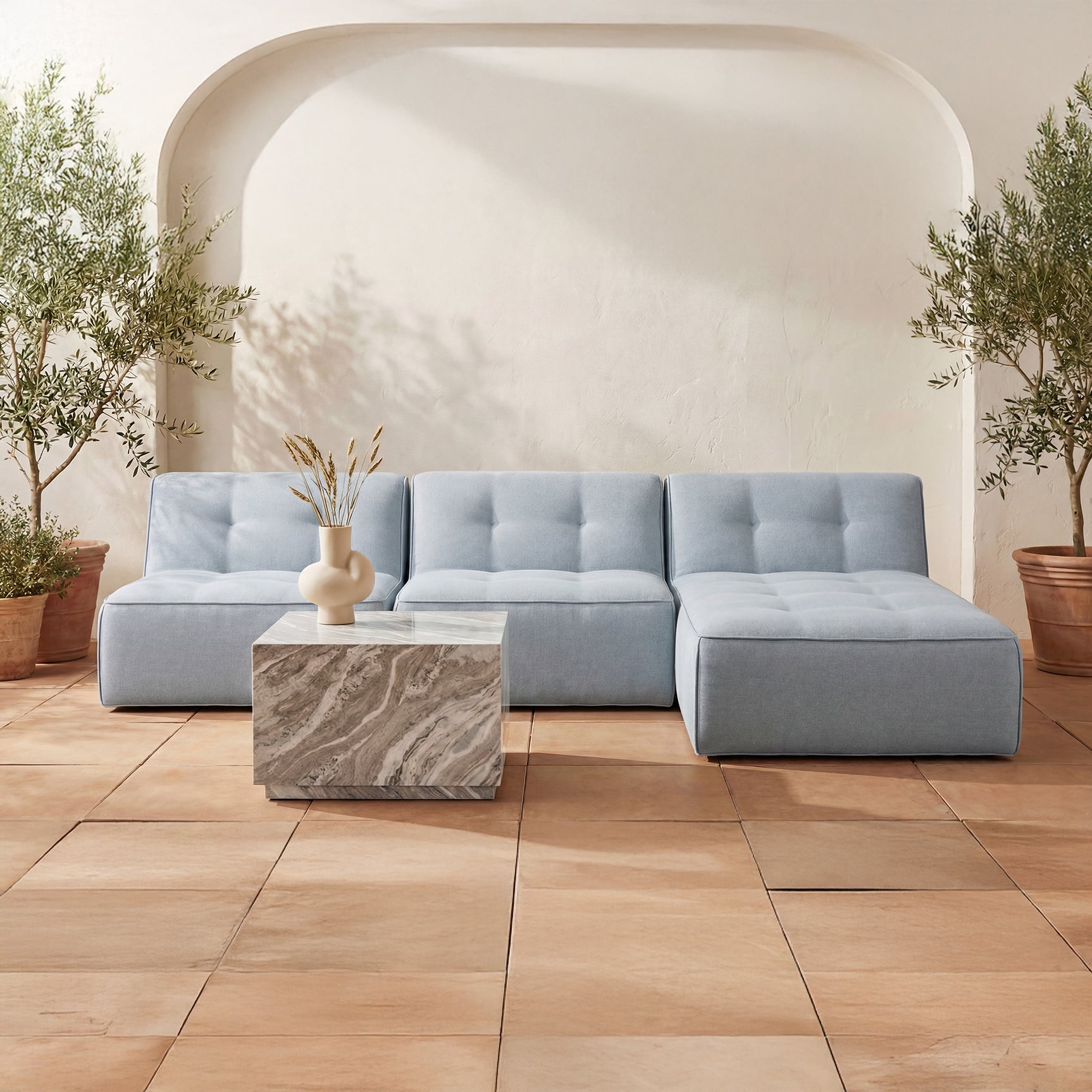 Sunseeker Light Blue Outdoor Chaise