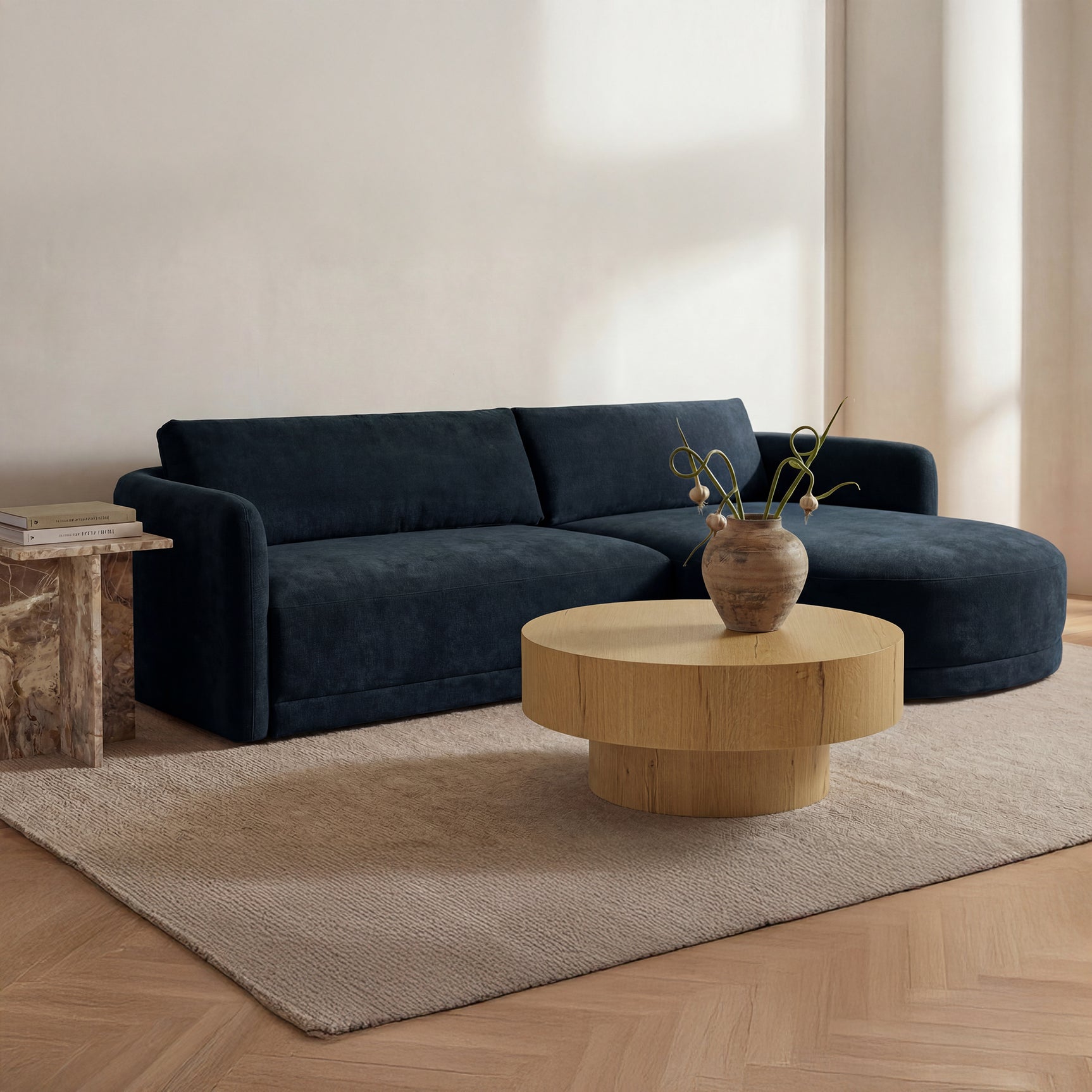 Emmy Dark Blue Right Sectional