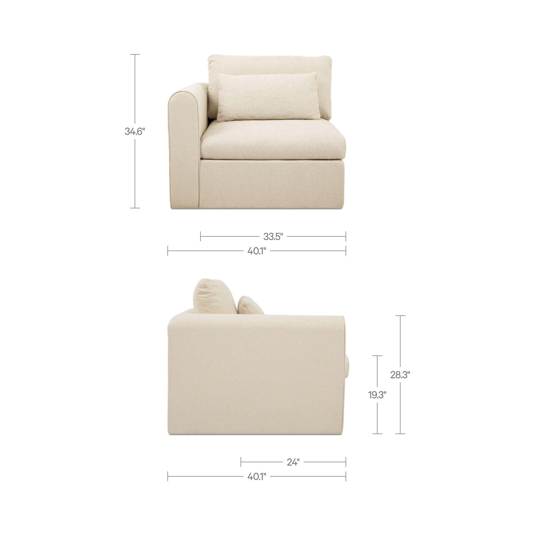 Swift Light Beige Left Arm Facing Chair