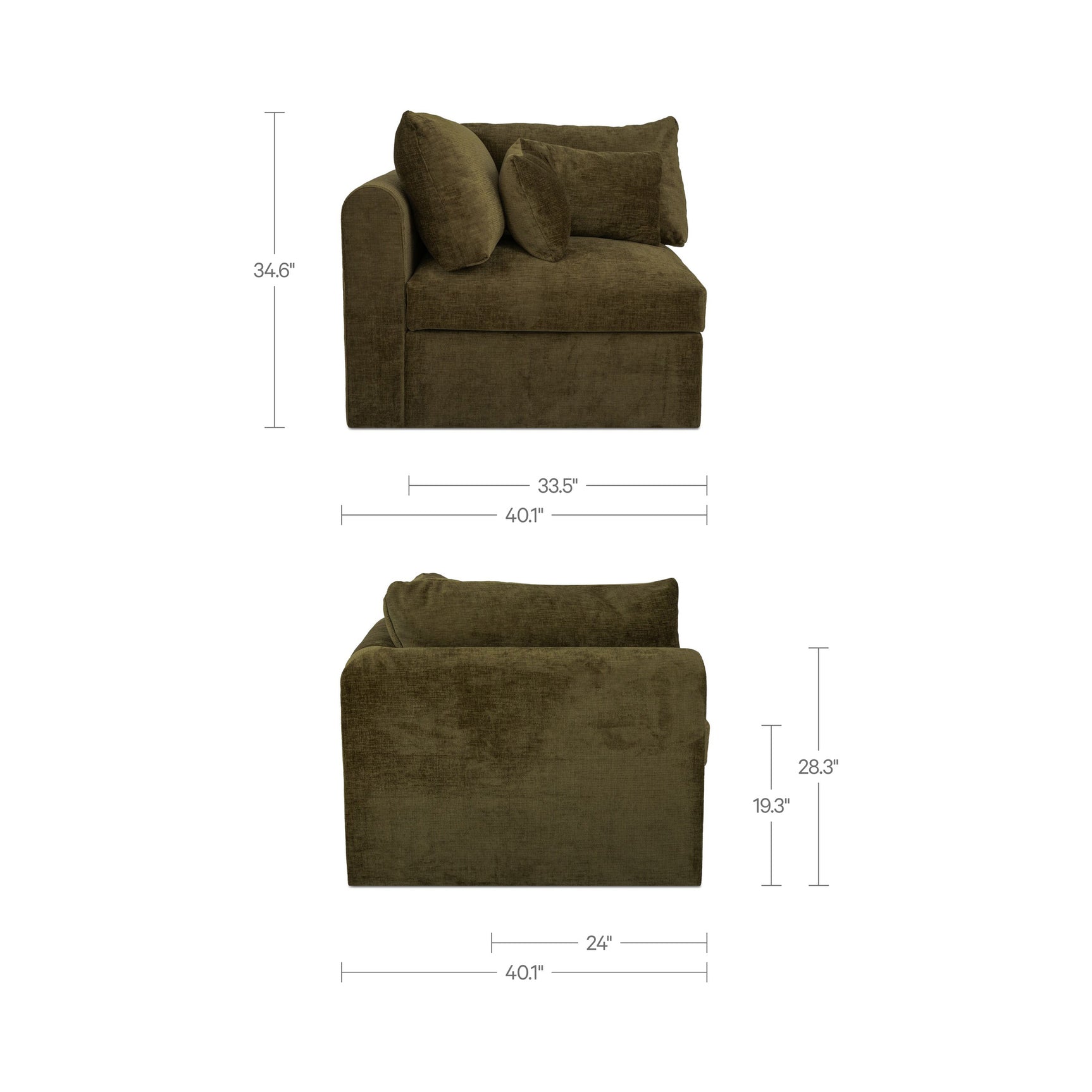 Swift Dark Green Corner Chair