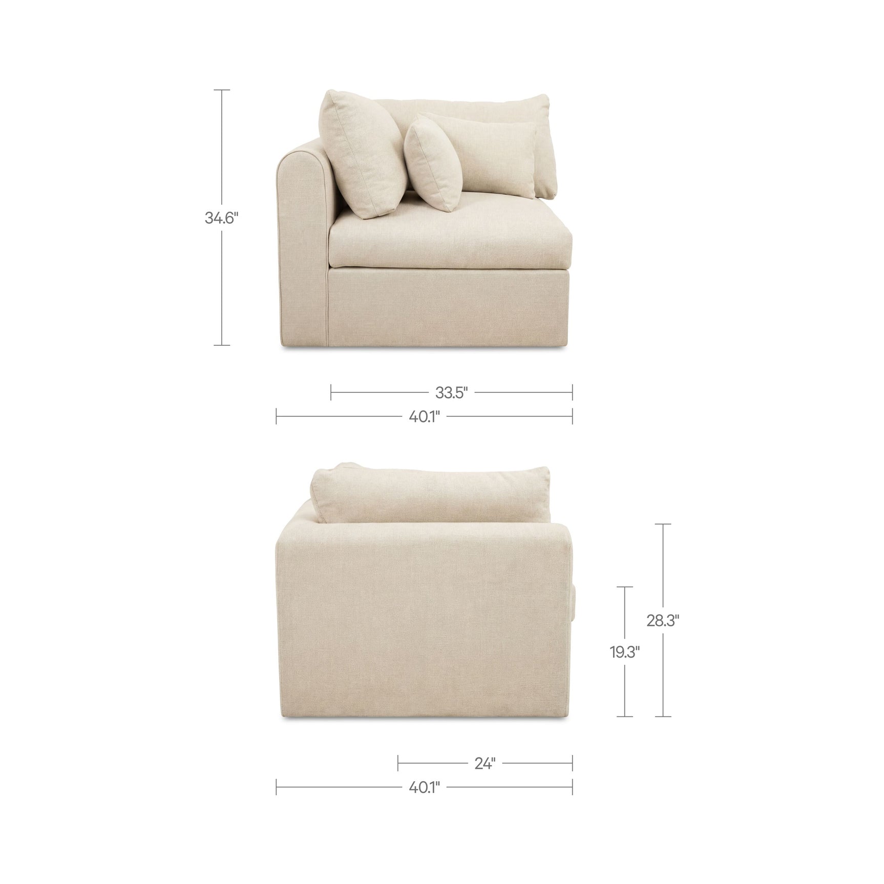Swift Light Beige Corner Chair