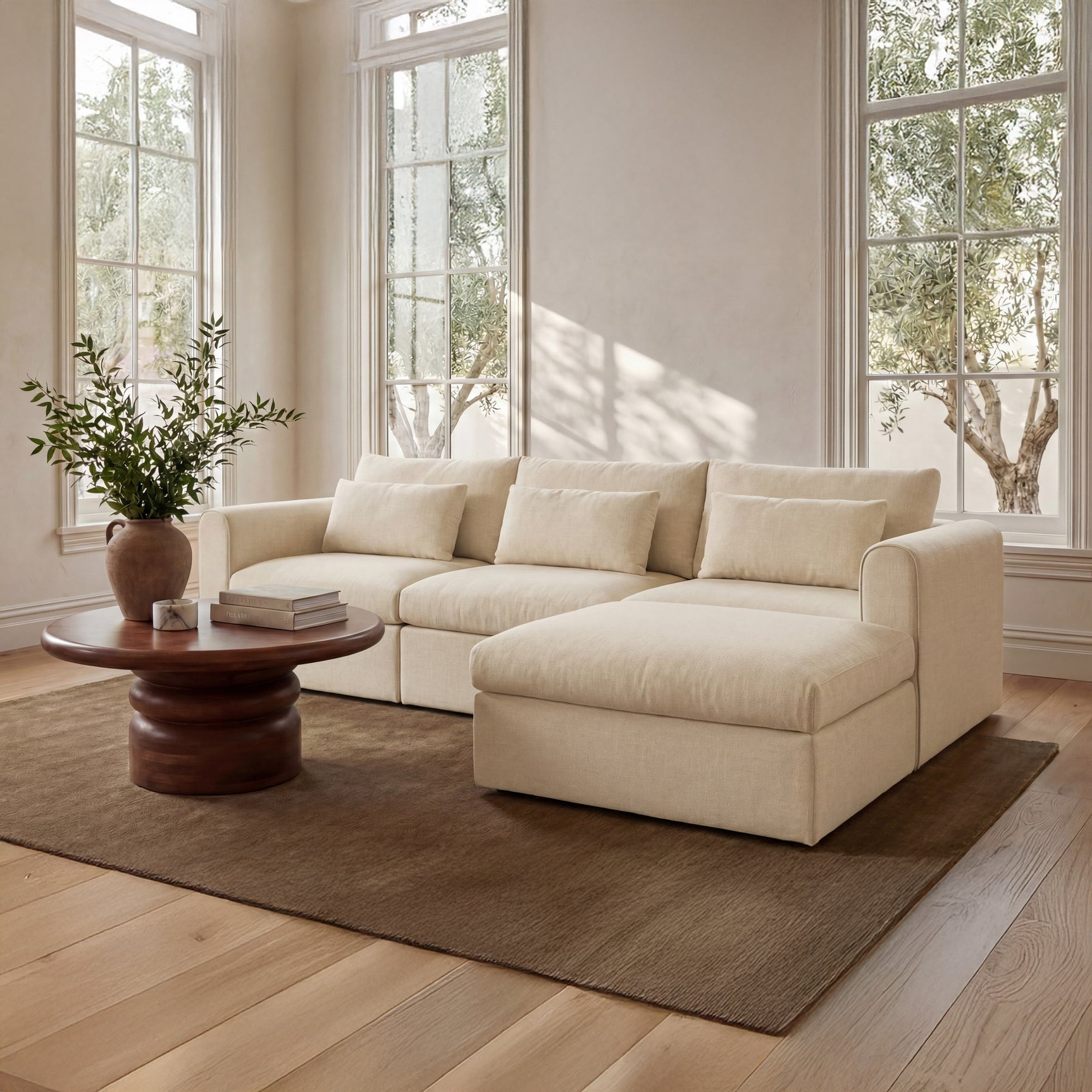Swift Light Beige Lounge Modular Sectional