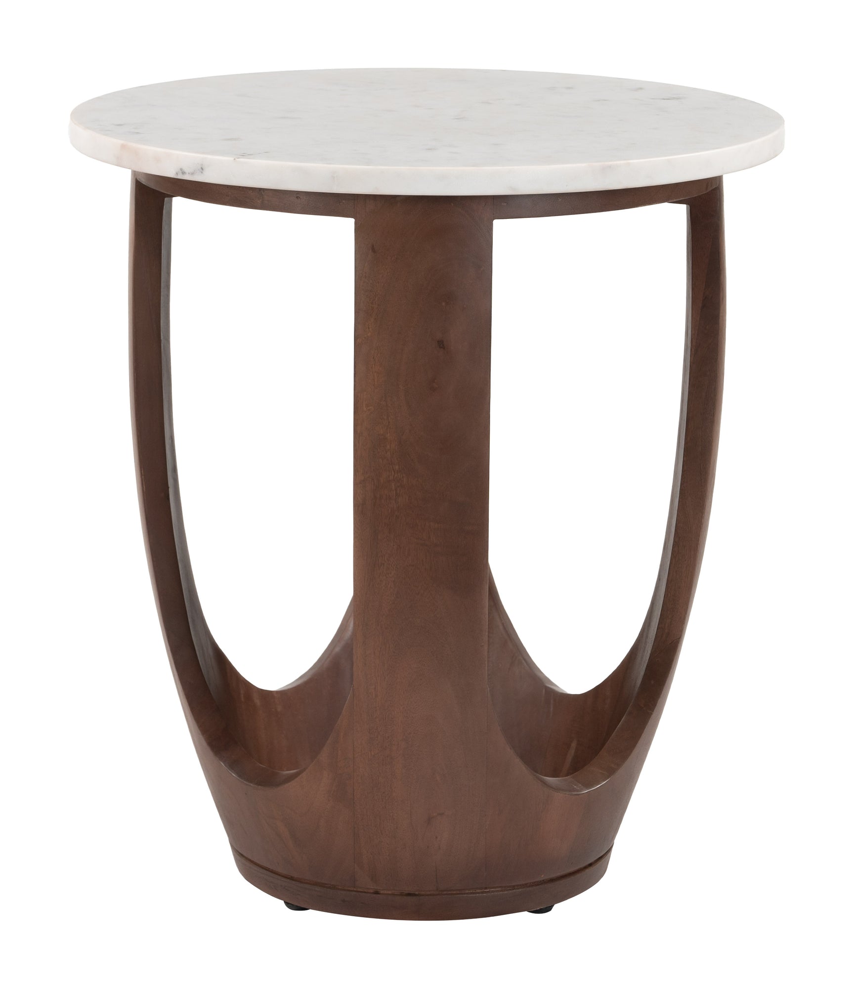 Vaan White & Walnut Side Table - Ornate Home