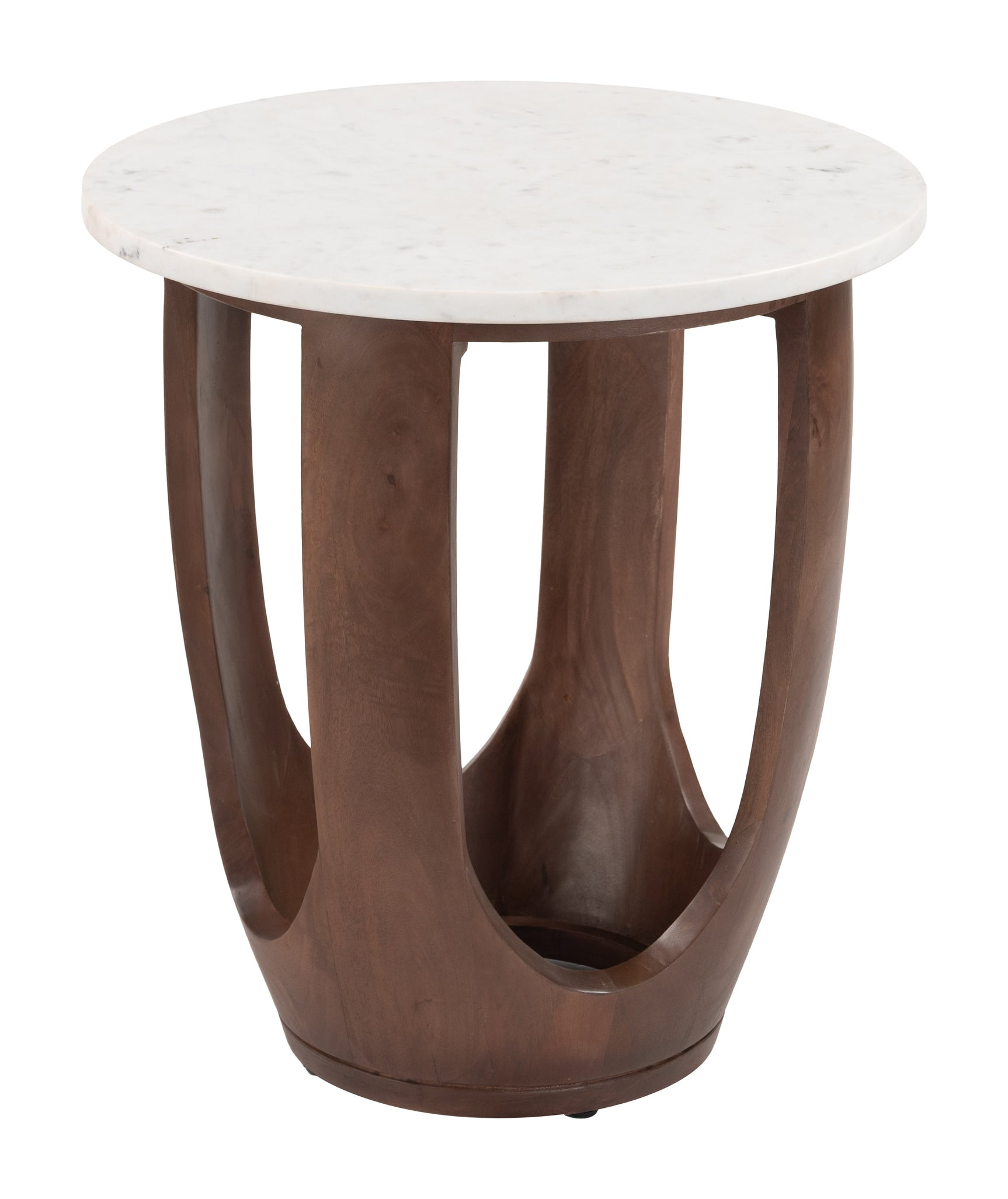 Vaan White & Walnut Side Table - Ornate Home