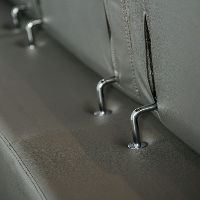 Vadso Dark Gray Leather Match Left Chaise Sectional - Ornate Home