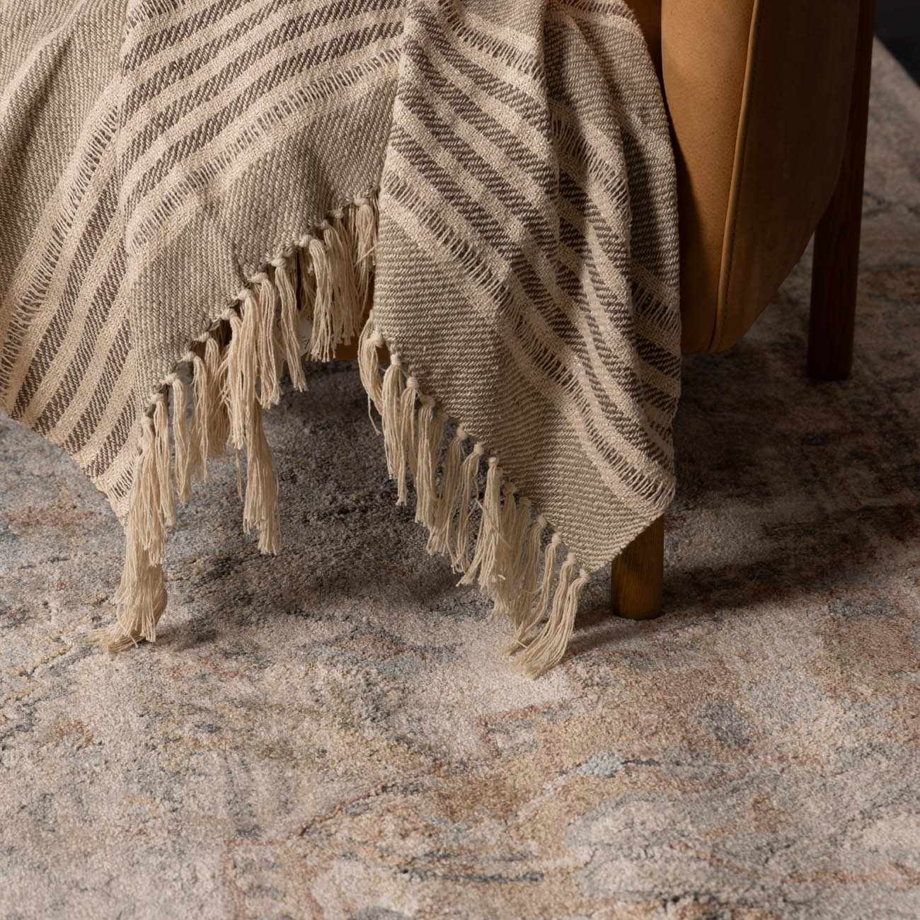 Vaeda Blue & Beige Thick Luxe Rug - Ornate Home