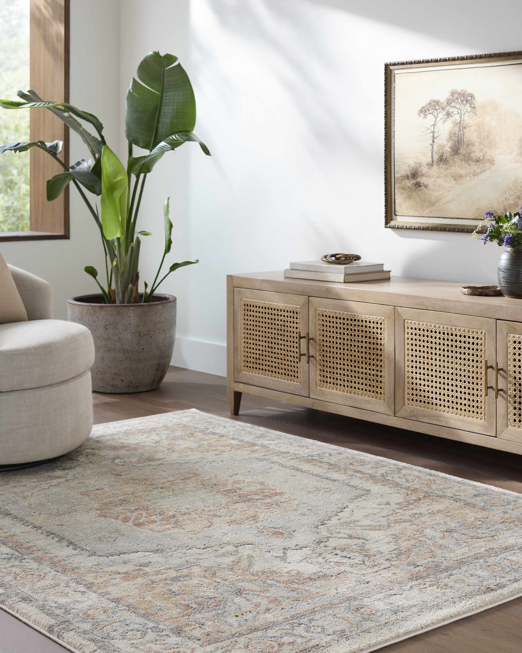 Vaeda Blue & Beige Thick Luxe Rug - Ornate Home