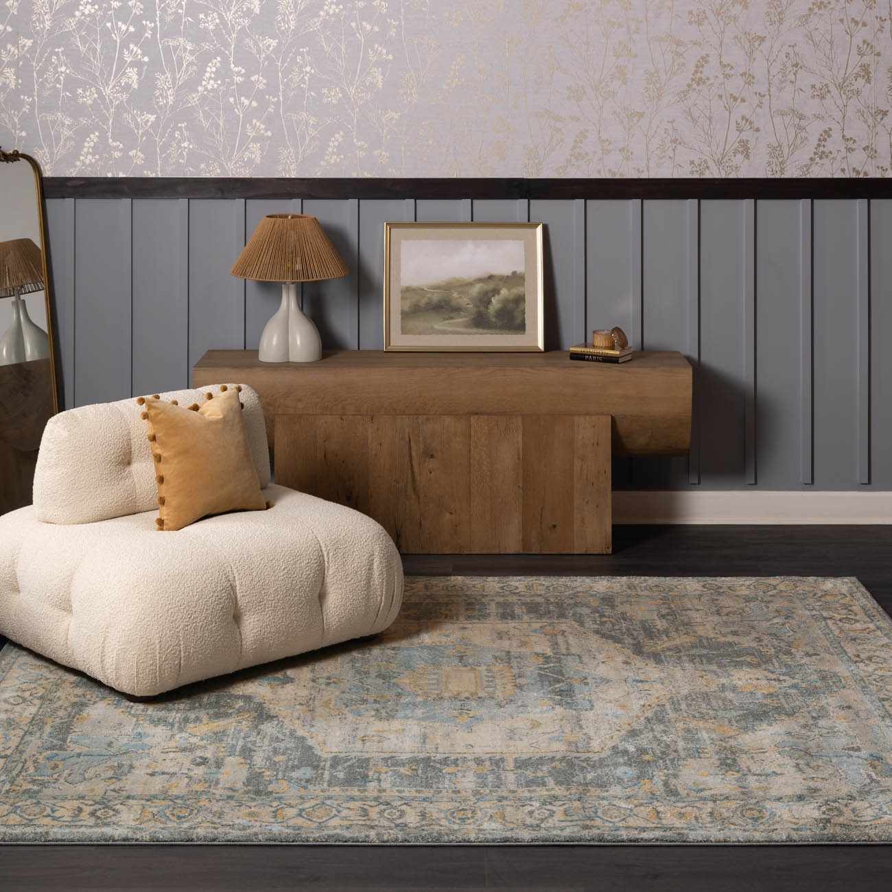 Vaeda Blue Thick Luxe Rug - Ornate Home