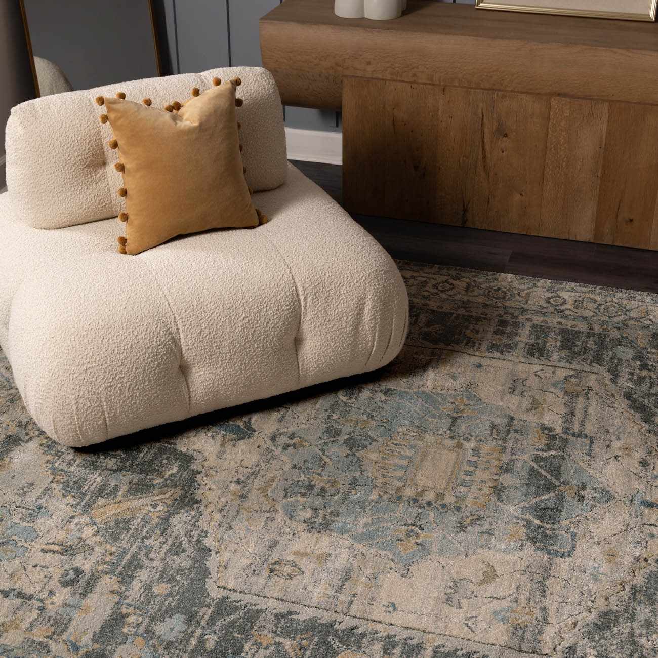 Vaeda Blue Thick Luxe Rug - Ornate Home