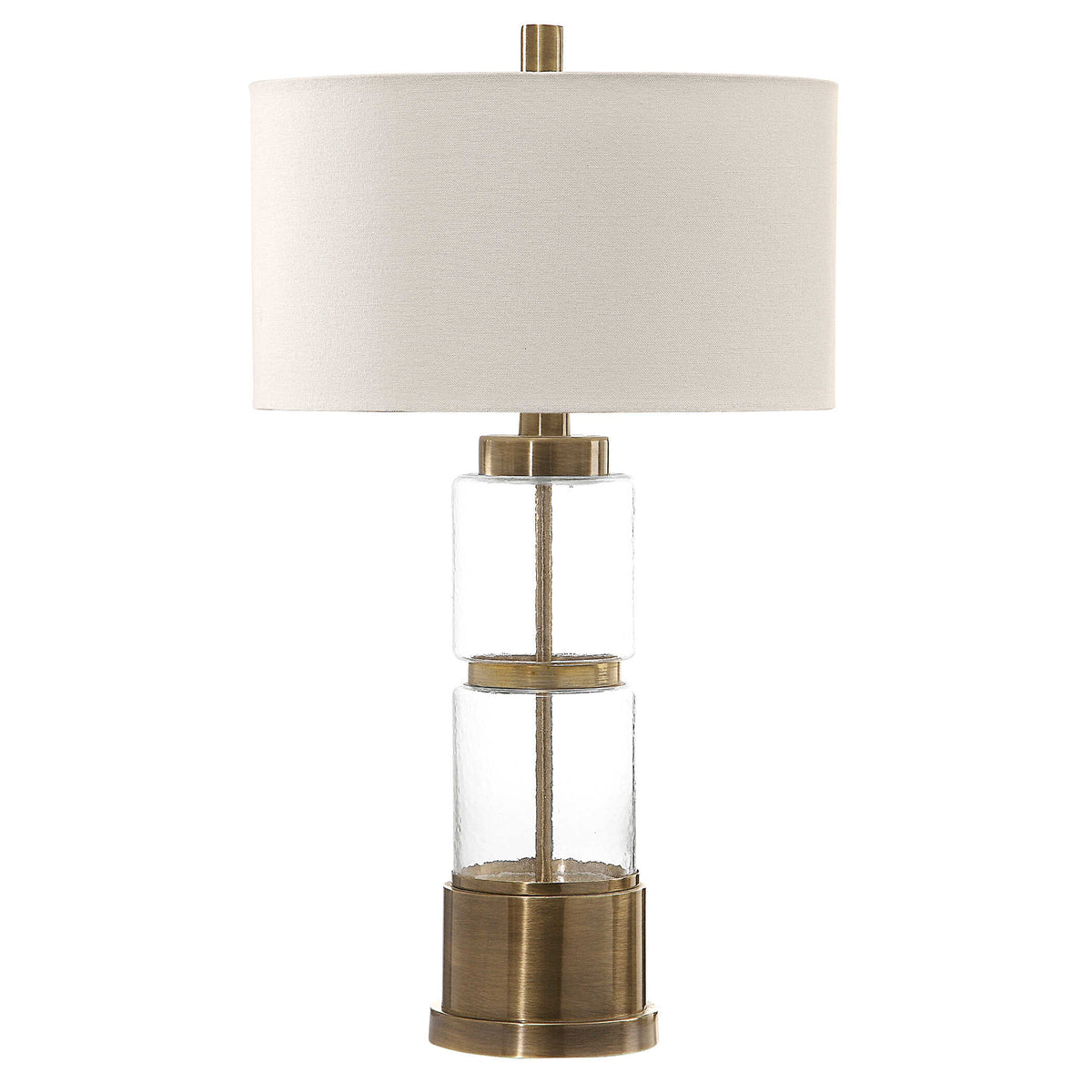 Vaiga Brass Glass Column Lamp - Ornate Home
