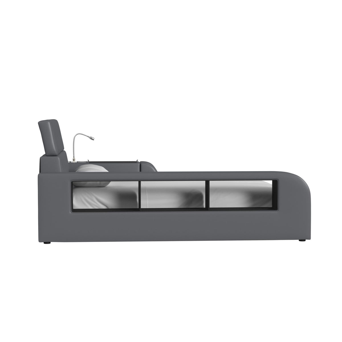 Valari Grey PU Full Transformer Bed with Electronic Features