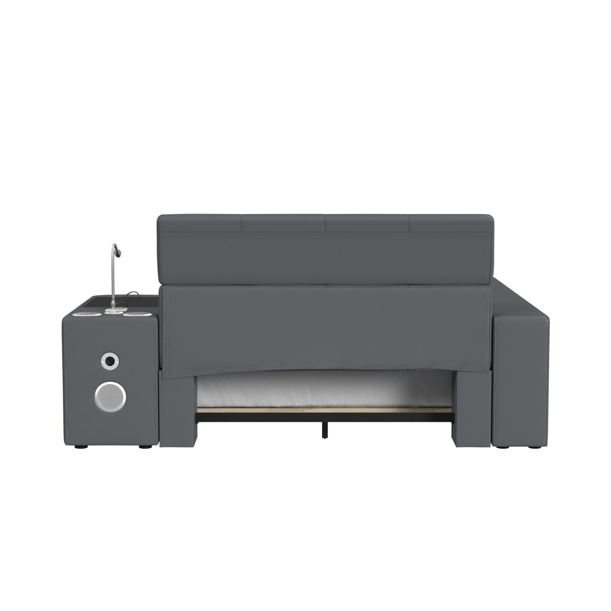 Valari Grey PU Full Transformer Bed with Electronic Features