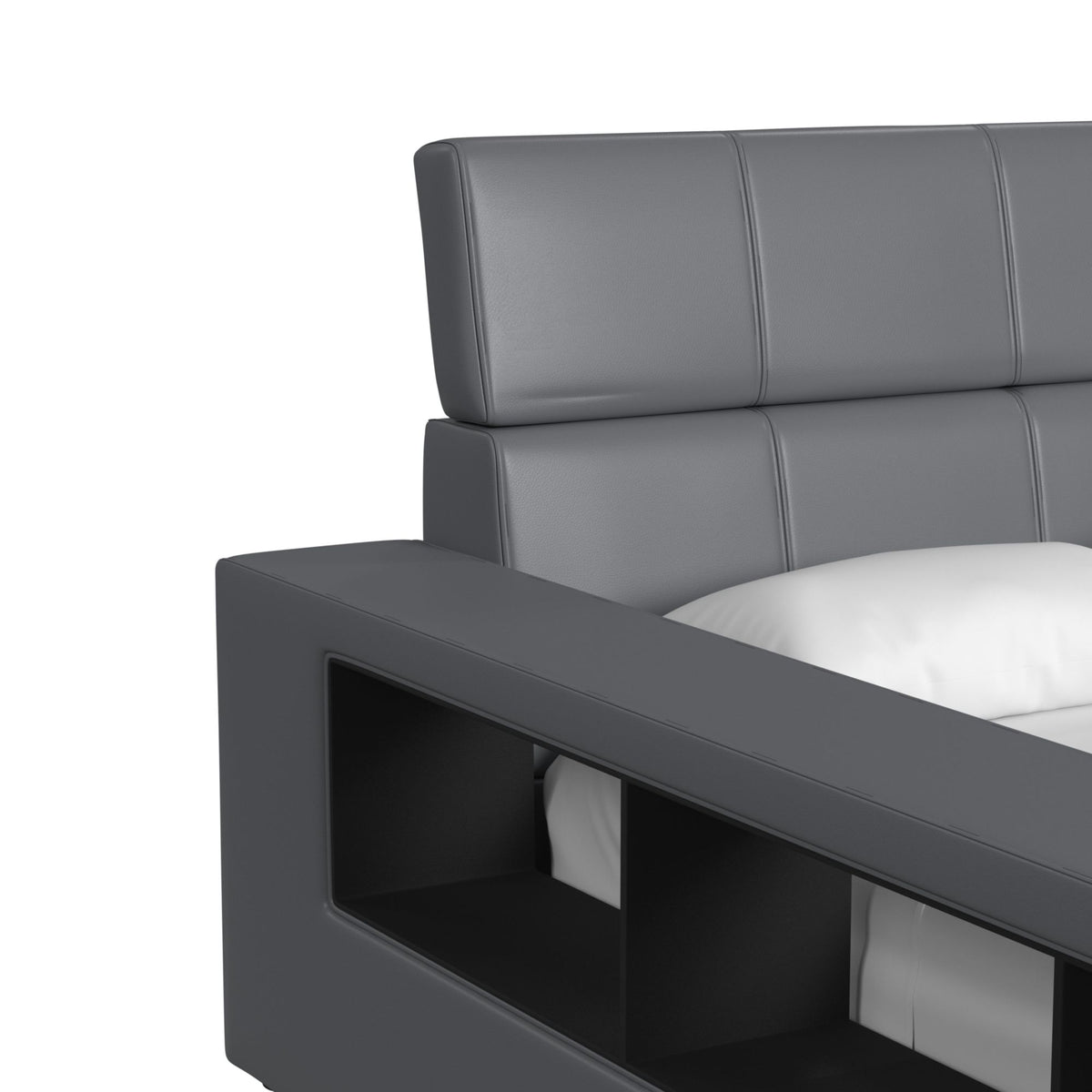 Valari Grey PU Full Transformer Bed with Electronic Features