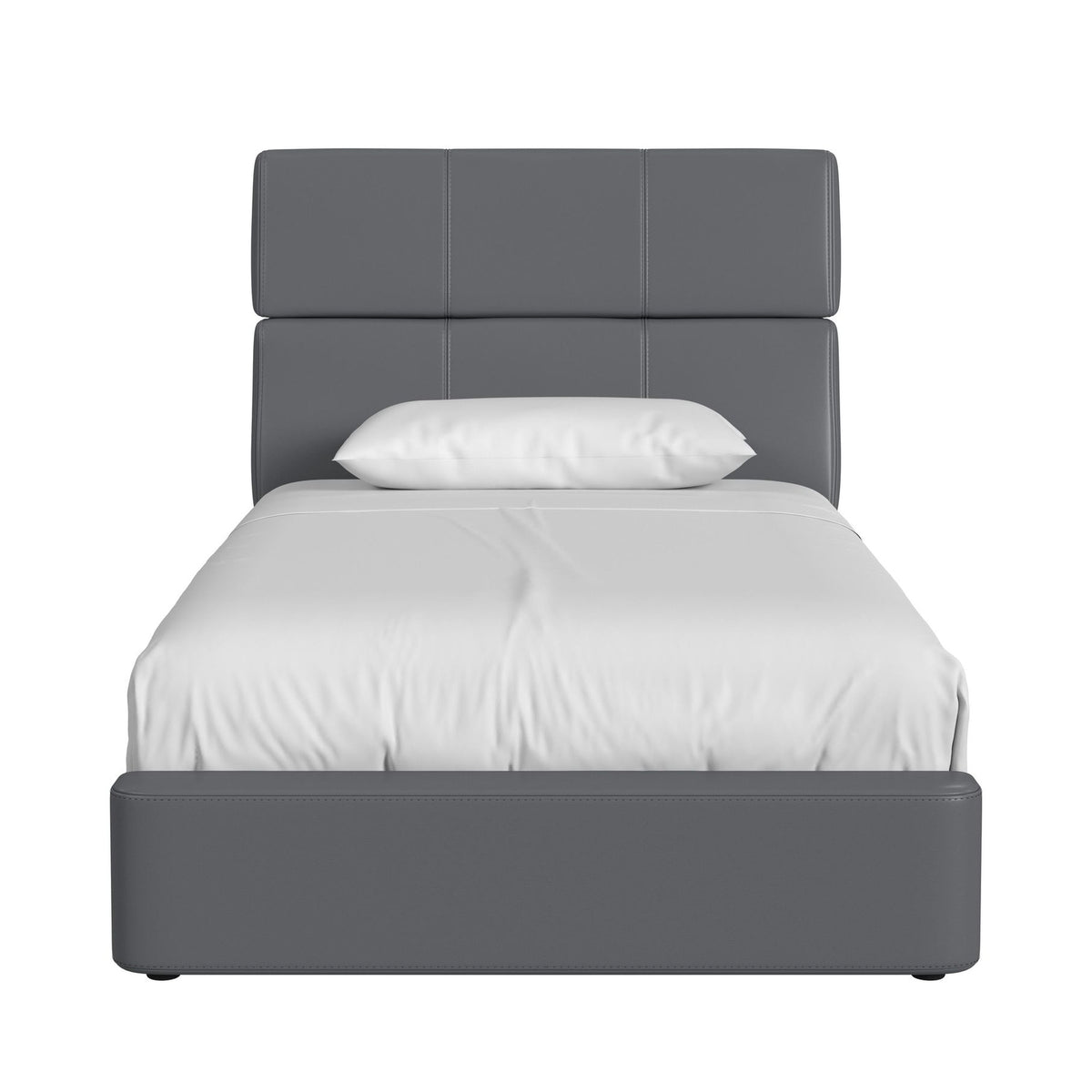 Valari Grey PU Twin Bed - Ornate Home
