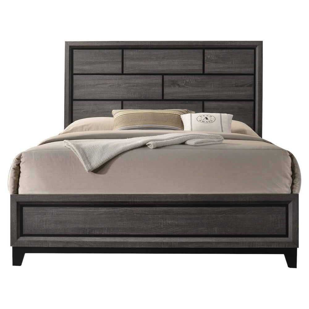 Valdemar Queen Panel Bed in Weathered Gray - Ornate Home