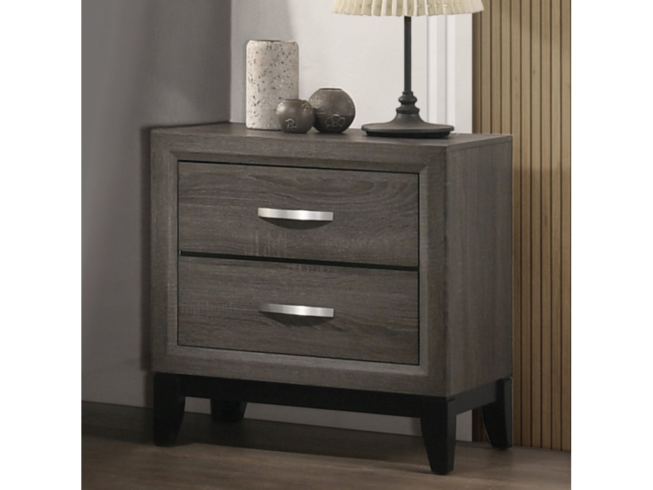 Valdemar Weathered Gray Nightstand - Ornate Home