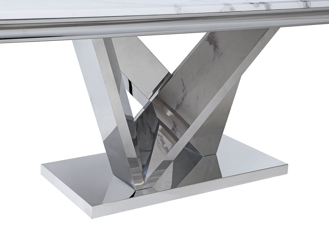Valdevers Chrome Dining Table - Ornate Home