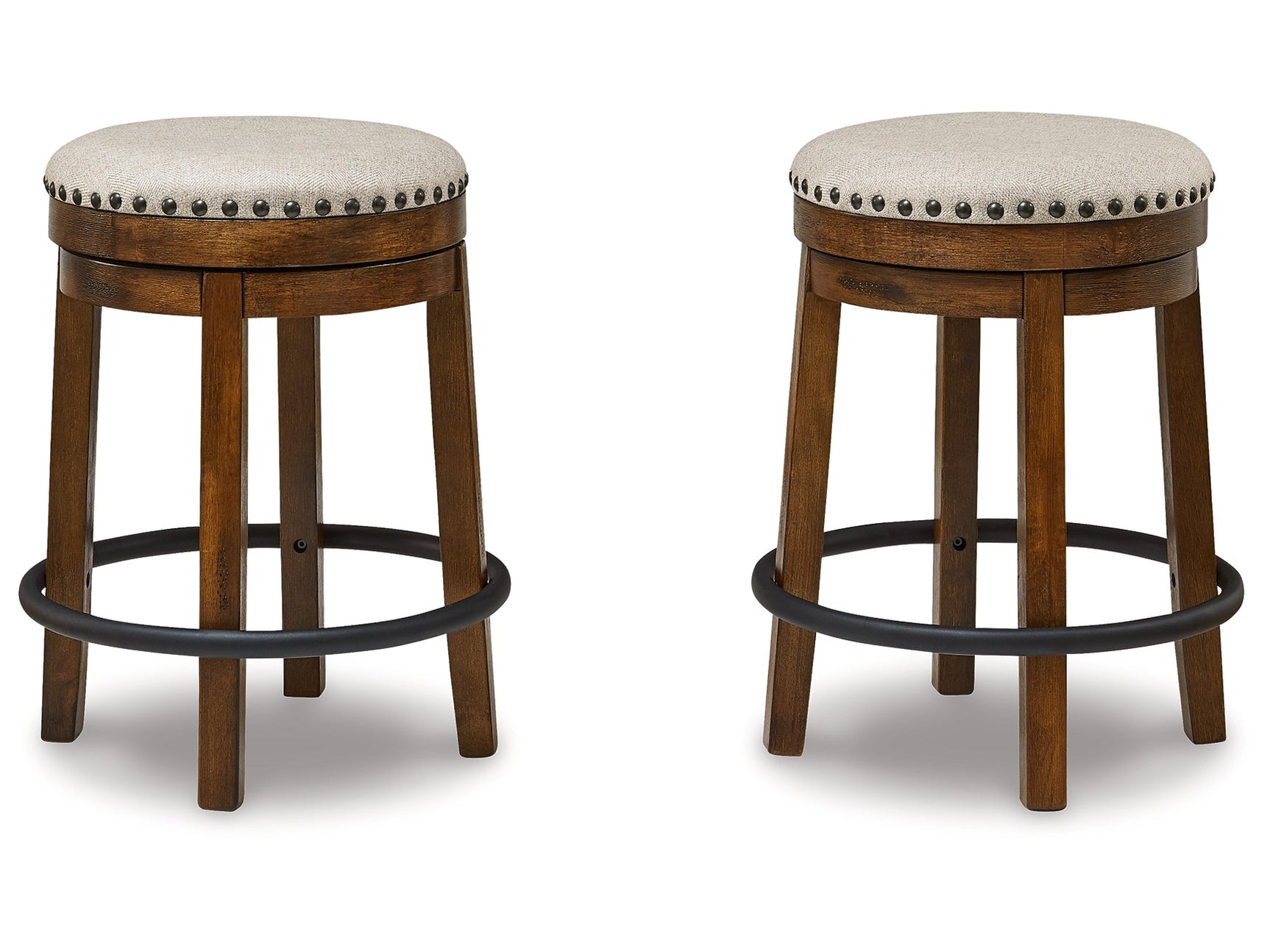 Valebeck Beige/Brown Counter Height Barstool (Set of 2) - Ornate Home