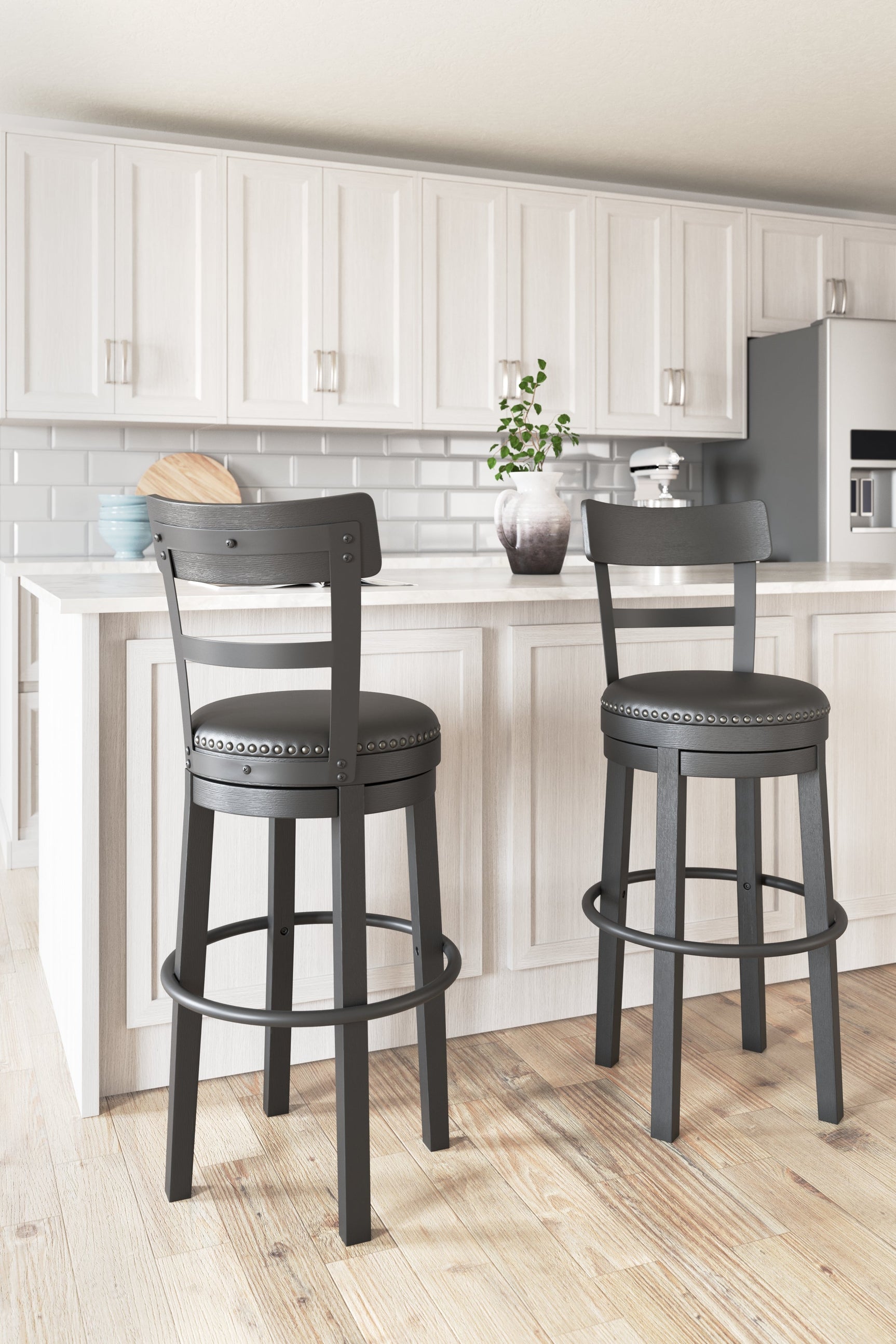 Valebeck Black Bar Height Bar Chair (Online Special Price) - Ornate Home
