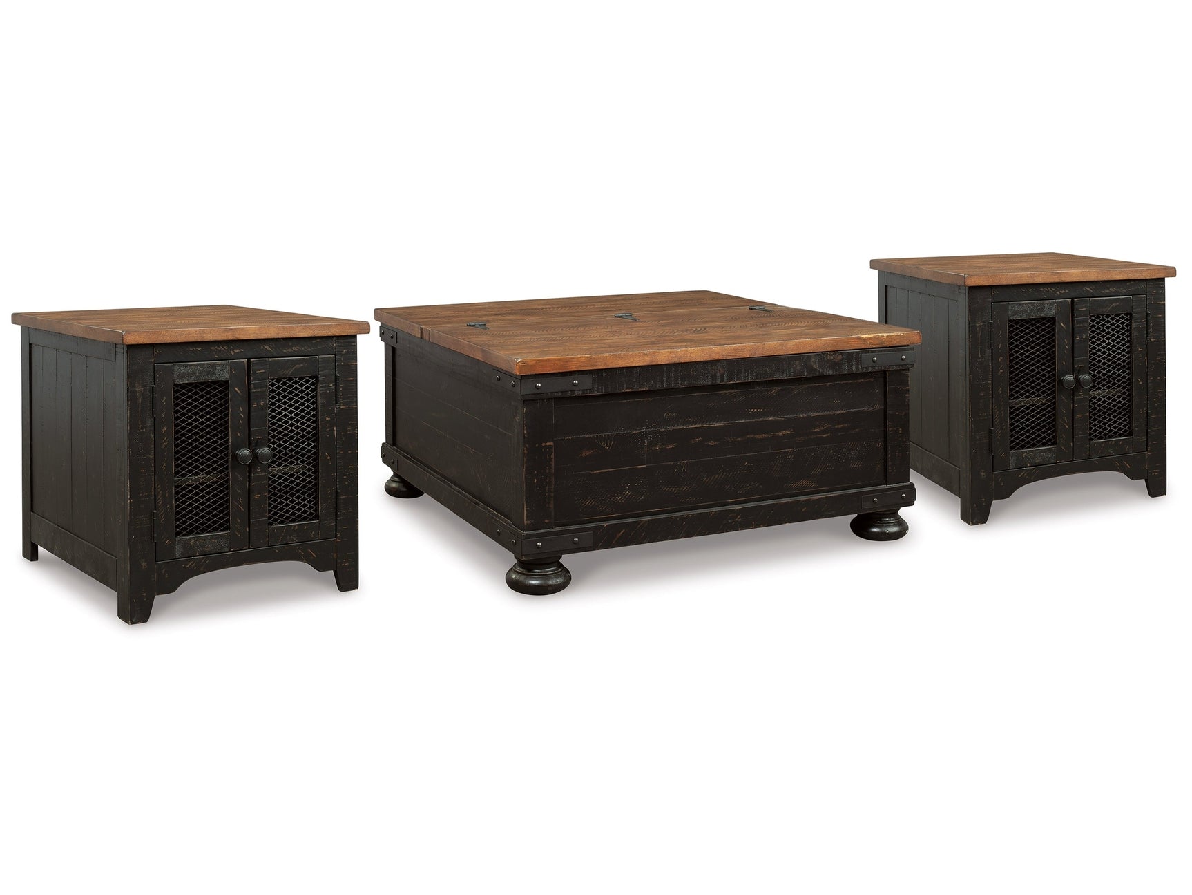 Valebeck Black/Brown Coffee Table and 2 End Tables (Online Special Price) - Ornate Home