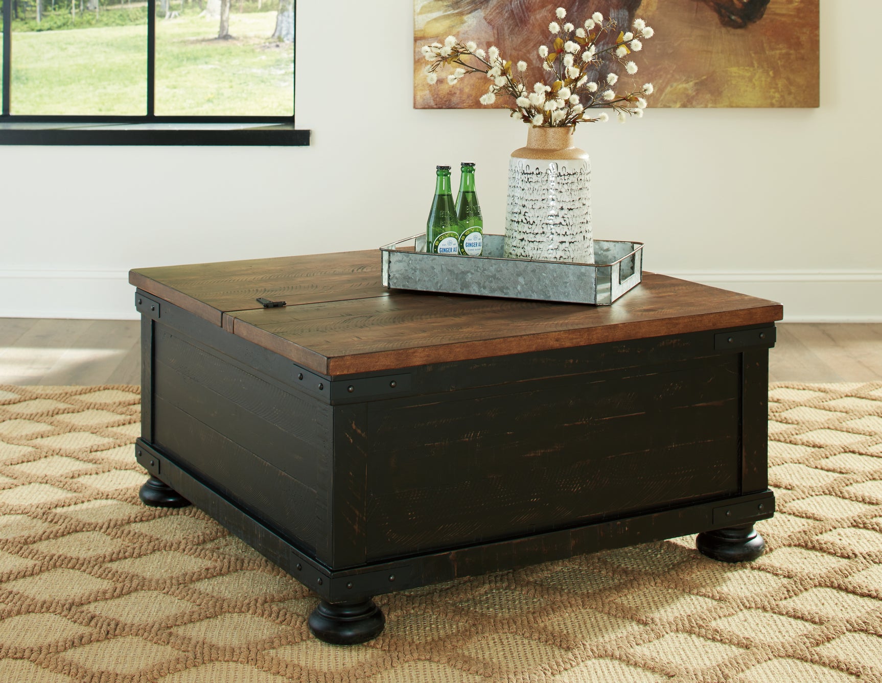 Valebeck Black/Brown Coffee Table and End Table (Online Special Price) - Ornate Home