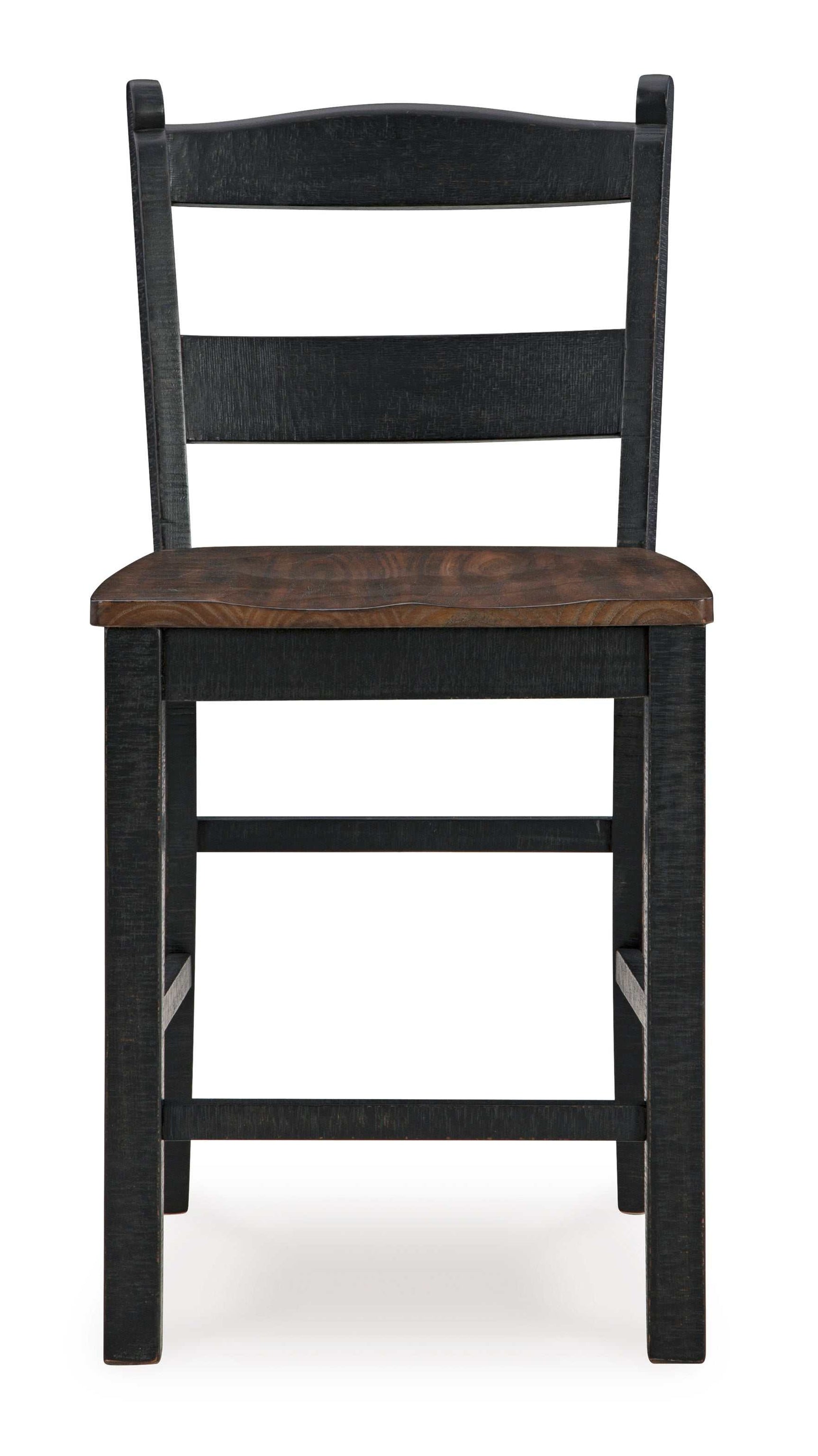 Valebeck Black & Brown Counter Height Bar Chair (Set of 2) - Ornate Home