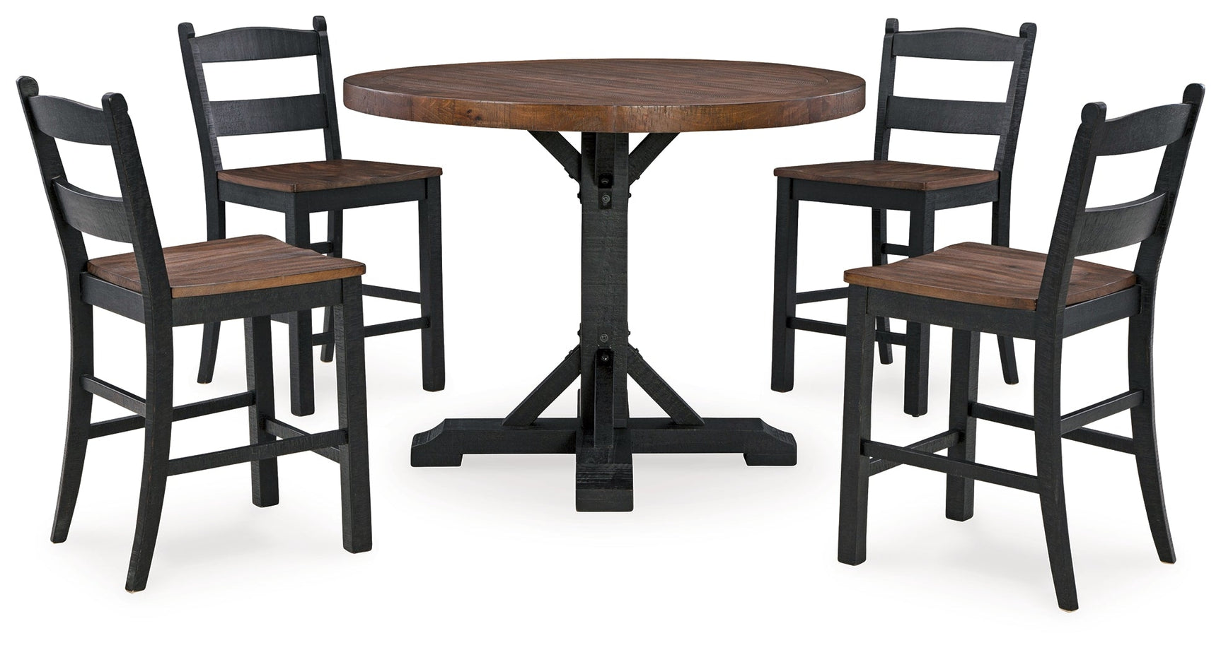 Valebeck Black/Brown Counter Height Dining Table and 4 Barstools (Online Special Price) - Ornate Home