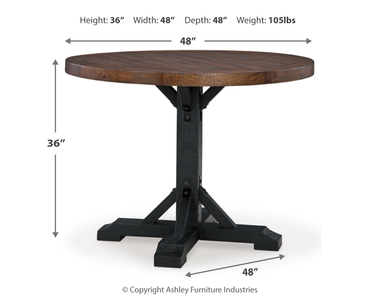 Valebeck Black/Brown Counter Height Dining Table and 6 Barstools (Online Special Price) - Ornate Home