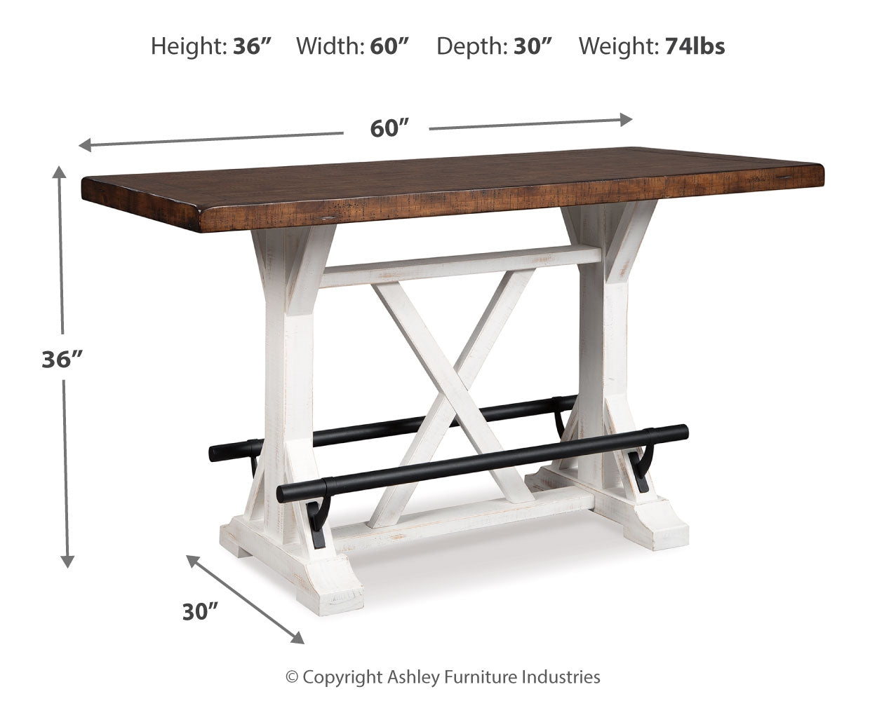Valebeck Brown Counter Height Dining Table and 4 Barstools (Online Special Price) - Ornate Home