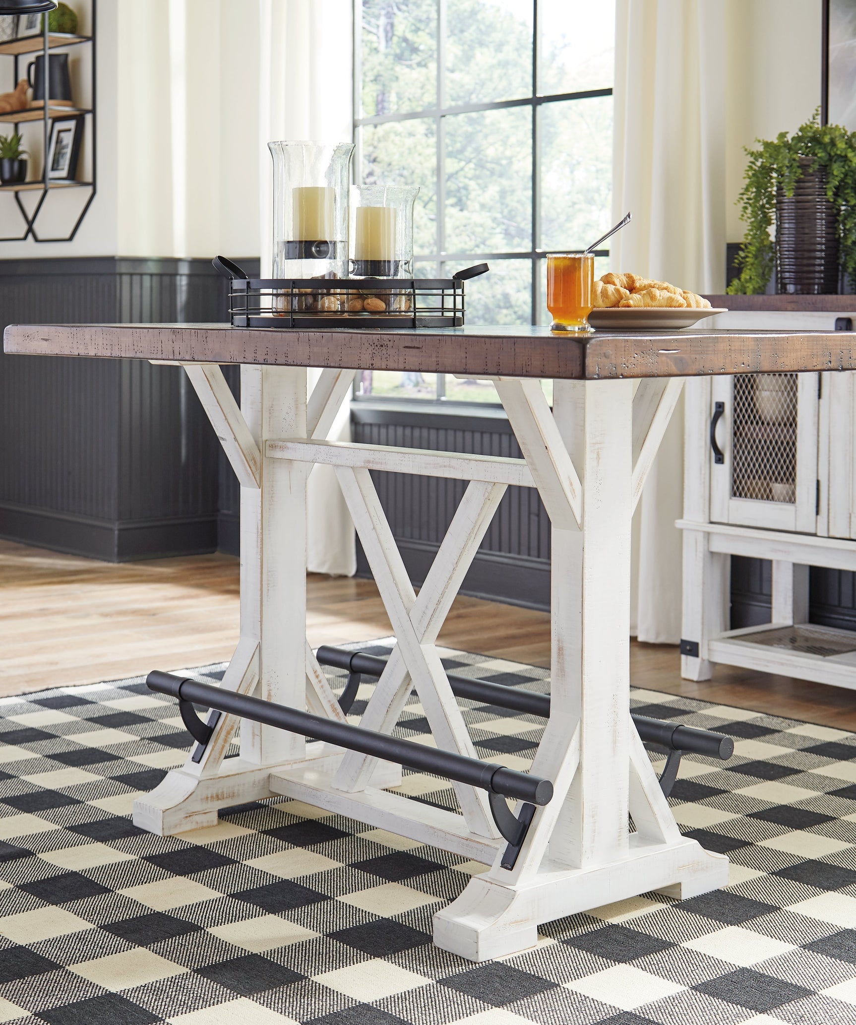 Valebeck Brown Counter Height Dining Table and 4 Barstools - Ornate Home