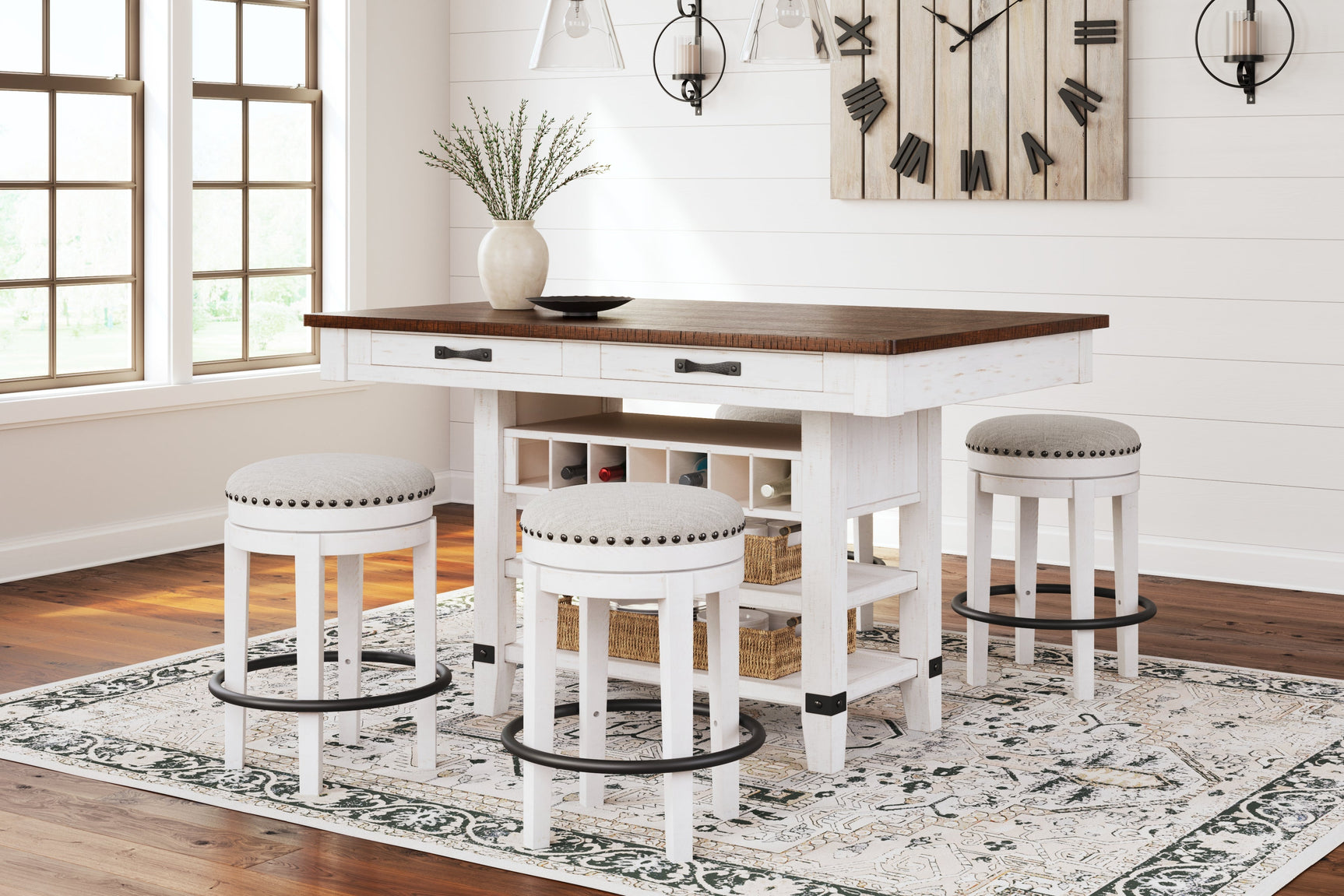 Valebeck Multi Counter Height Dining Table and 4 Barstools (Online Special Price) - Ornate Home