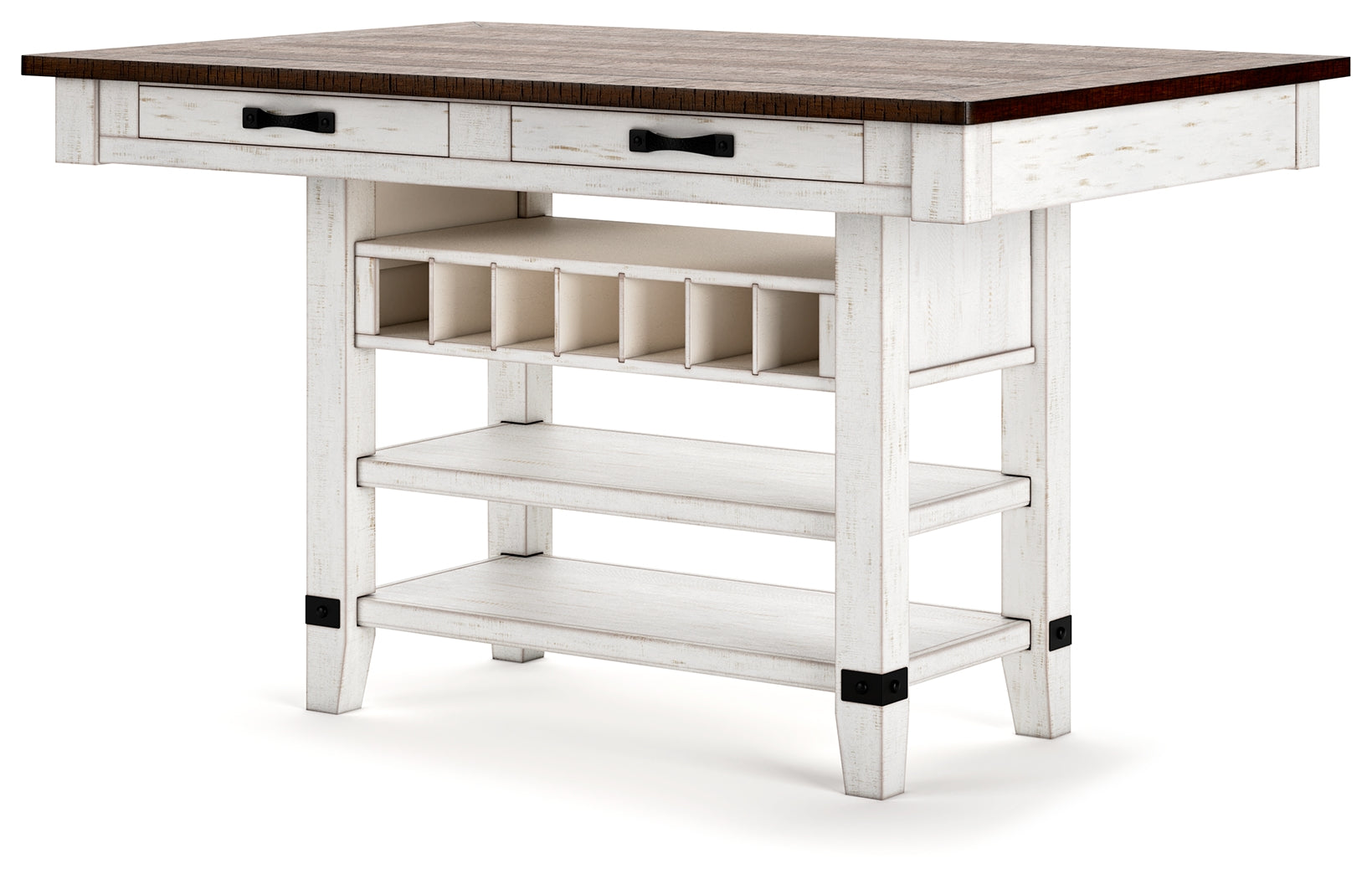 Valebeck White/Brown Counter Height Dining Table with 4 Barstools (Online Special Price) - Ornate Home