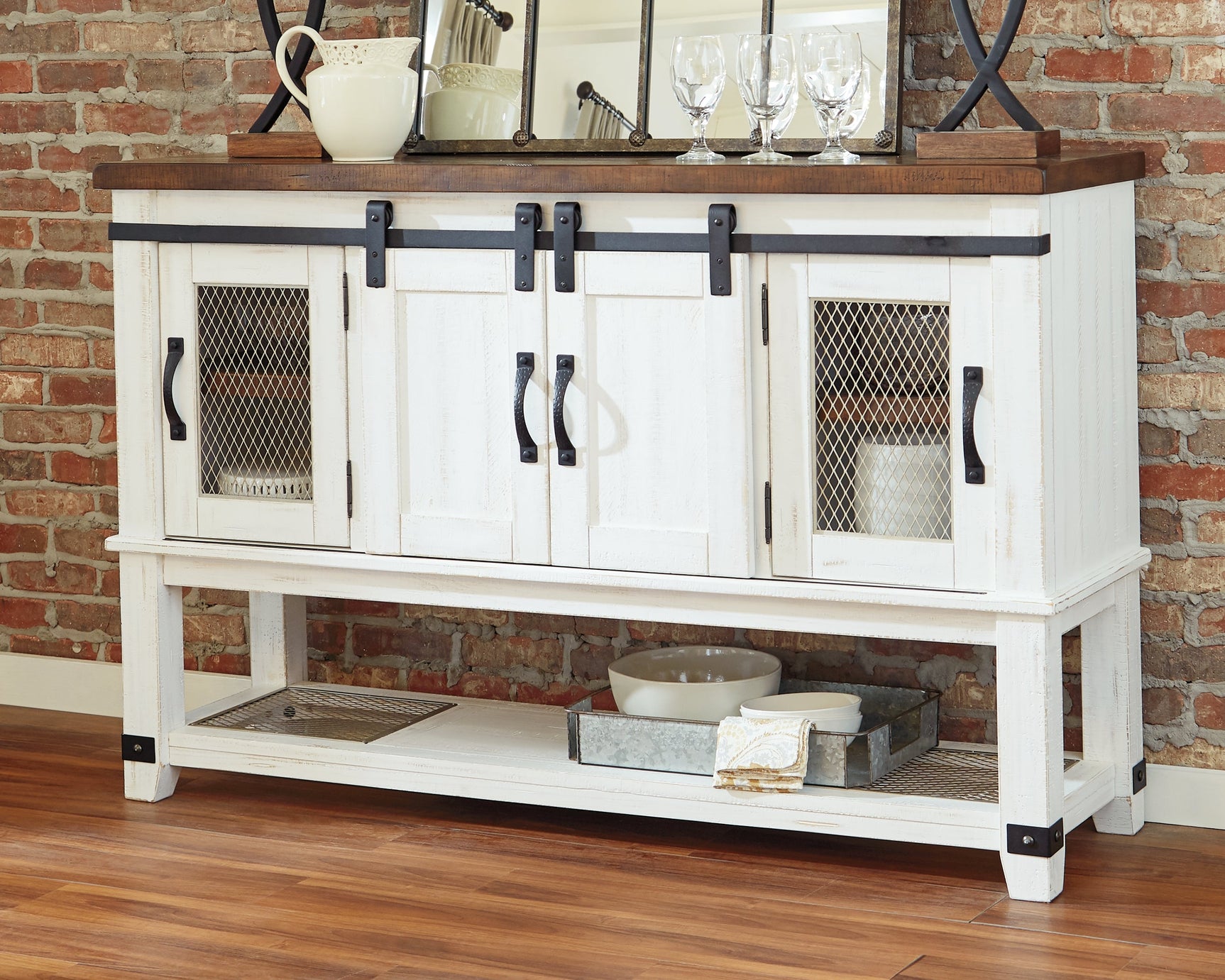 Valebeck White & Brown Dining Server/Sideboard (Online Special Price) - Ornate Home