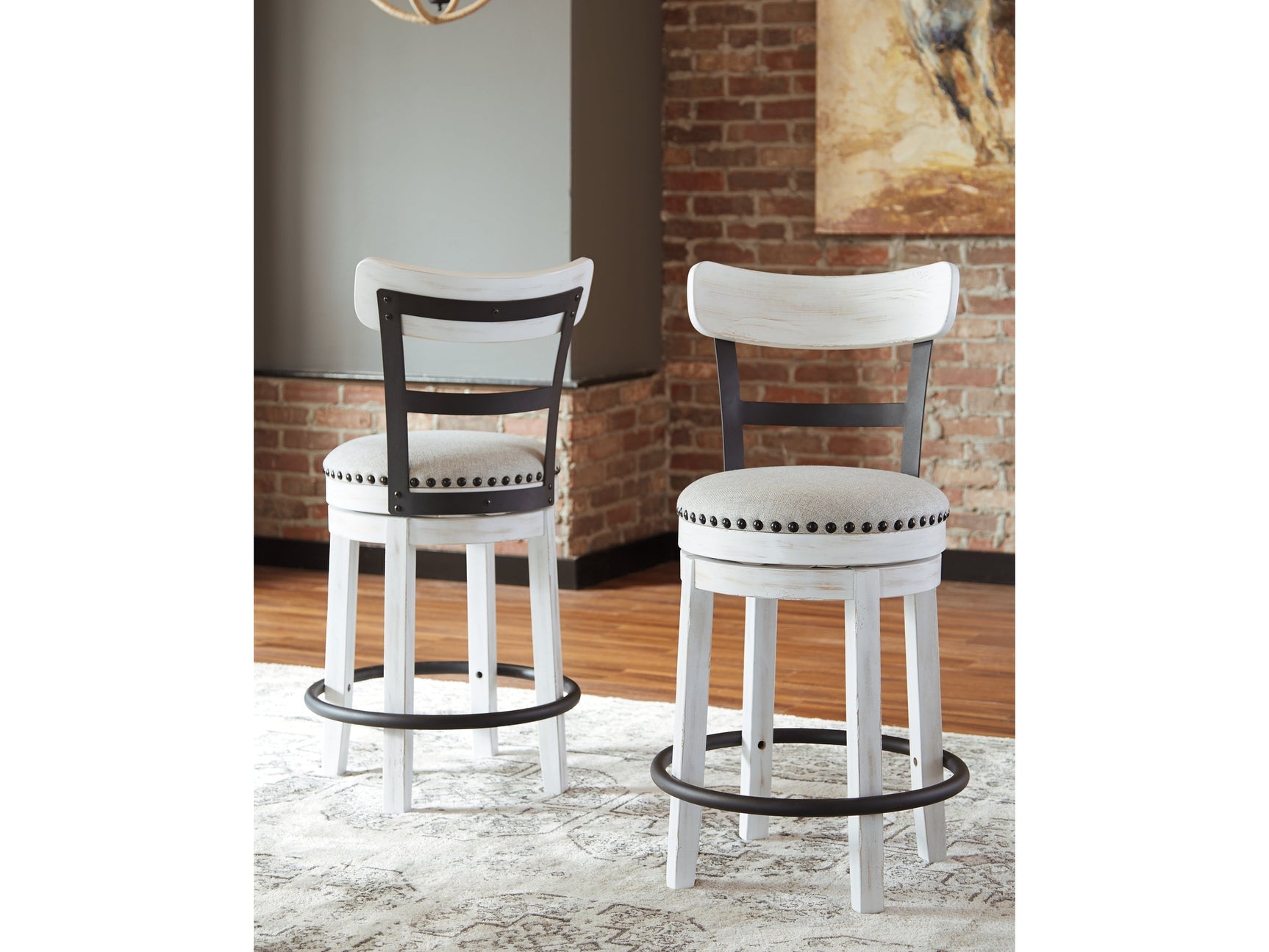 Valebeck White Counter Height Bar Chair - Ornate Home
