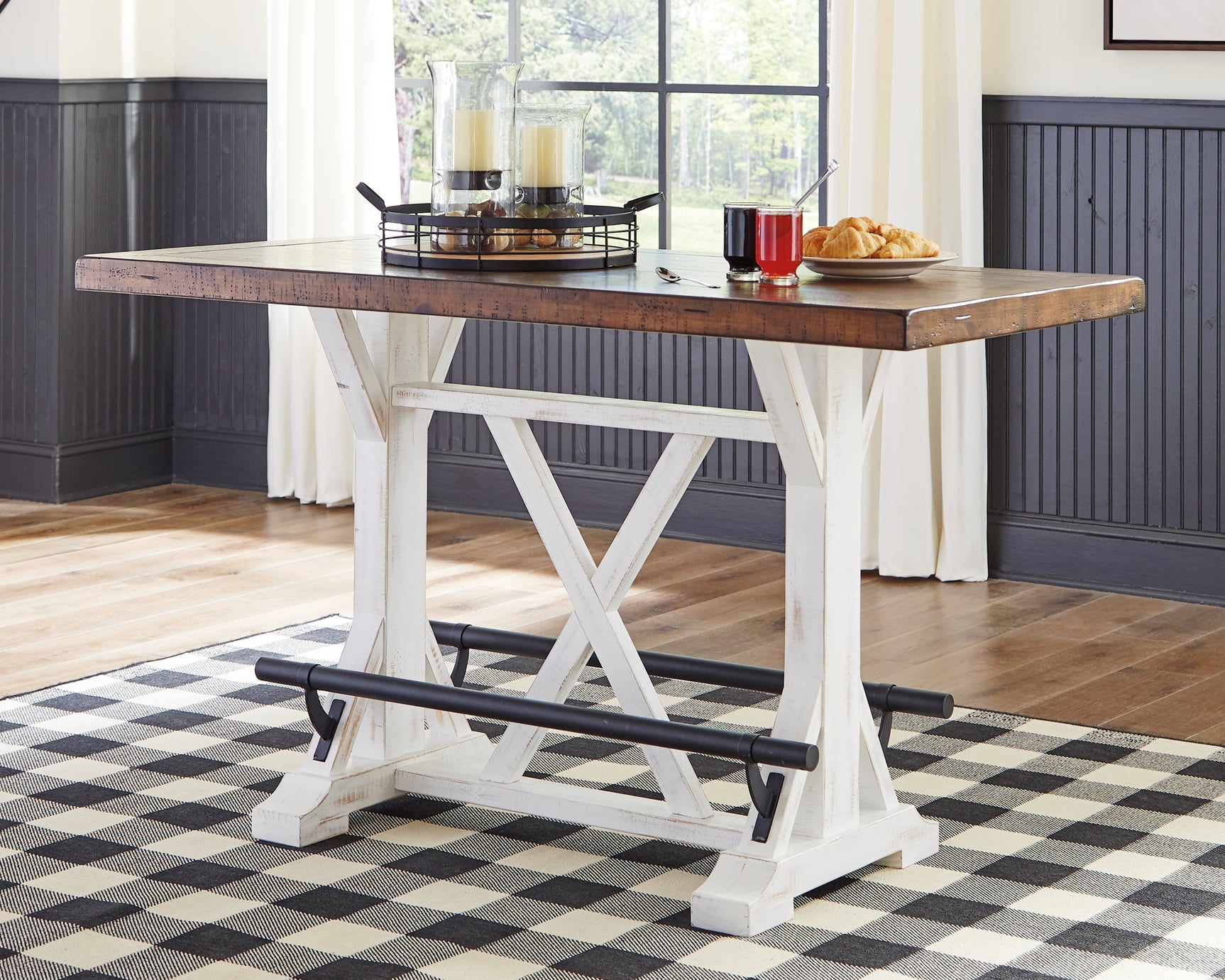 Valebeck White Counter Height Dining Table and 2 Barstools (Online Special Price) - Ornate Home