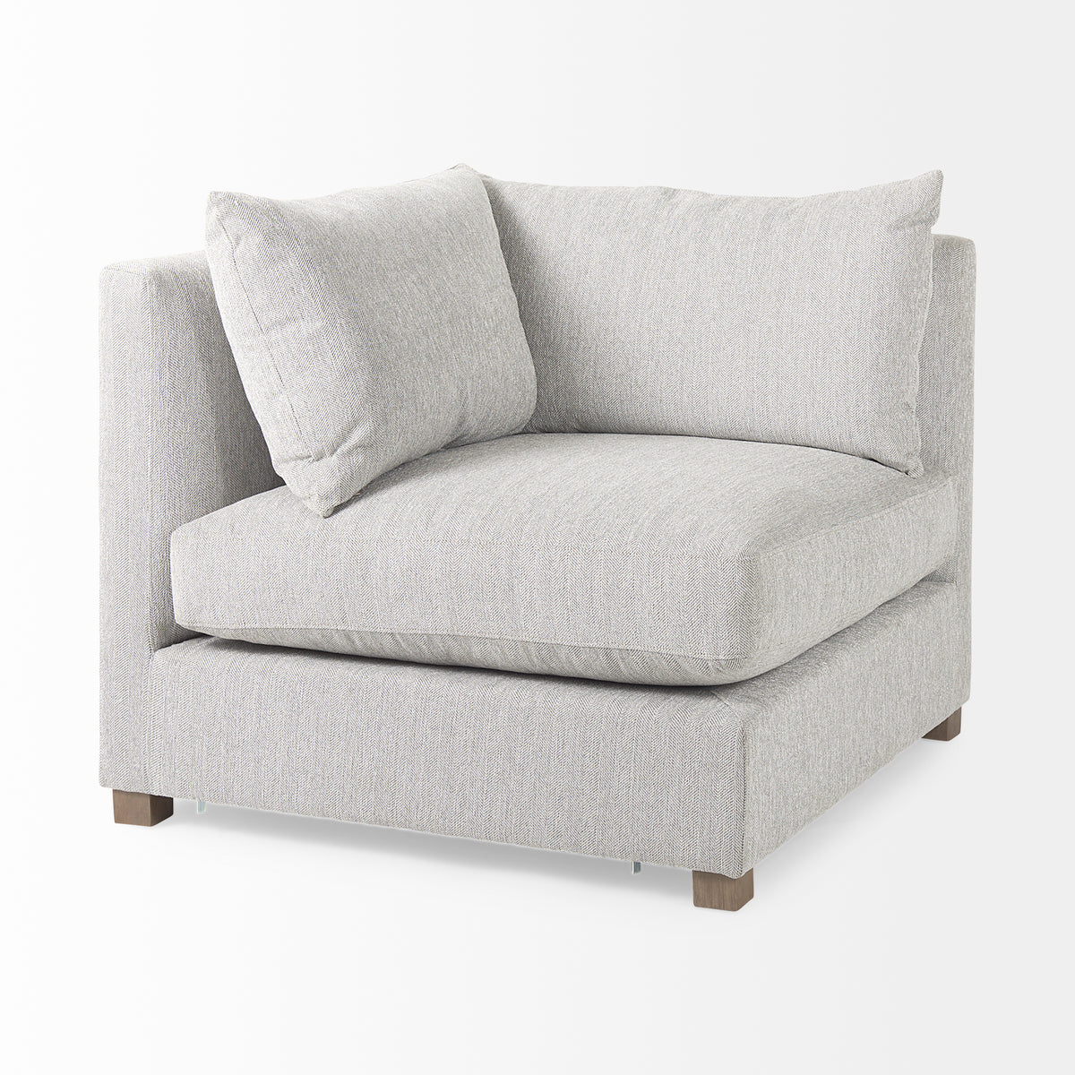 Valence Light Gray 5-Piece Modular Sofa Set with Ottoman - Ornate Home