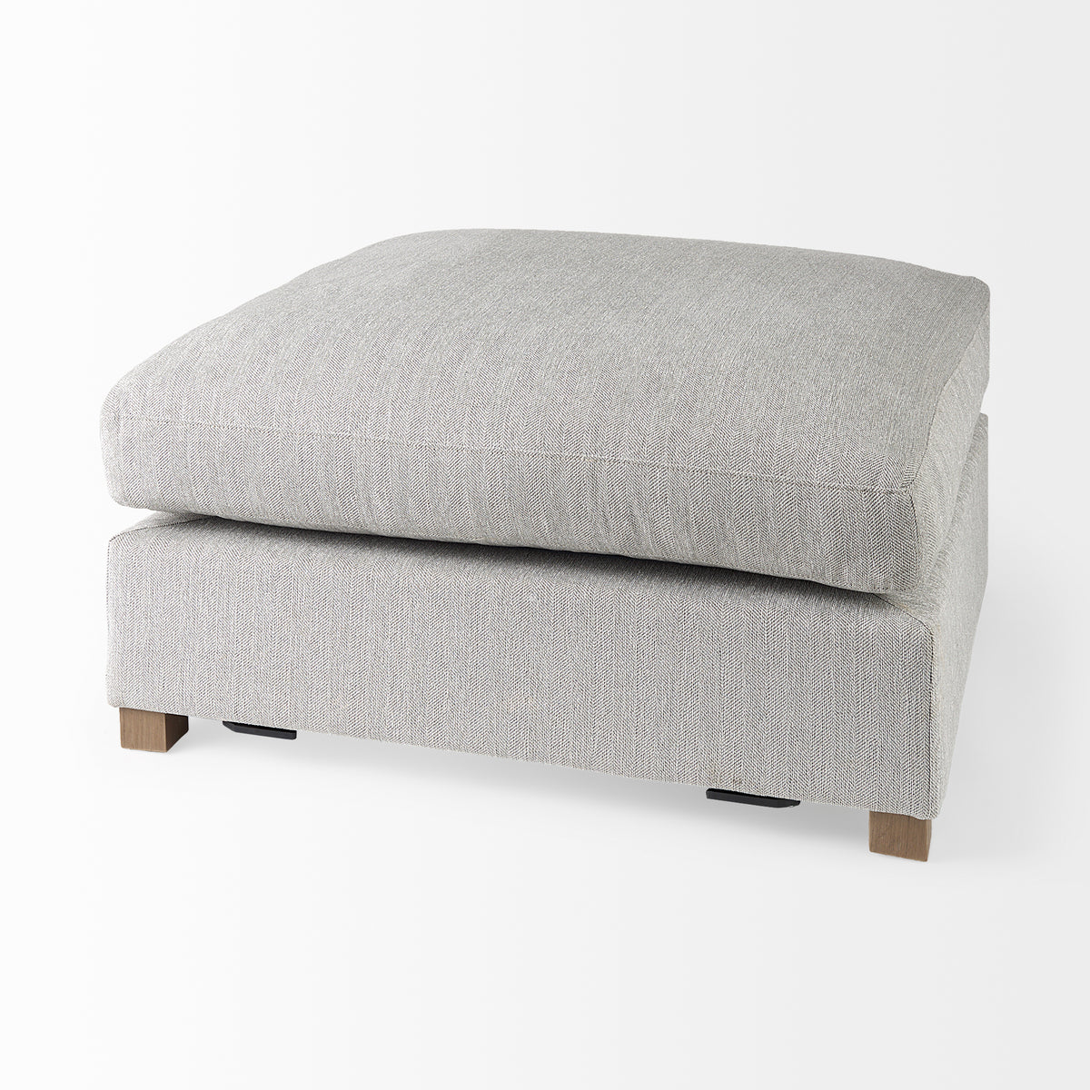 Valence Light Gray 5-Piece Modular Sofa Set with Ottoman - Ornate Home