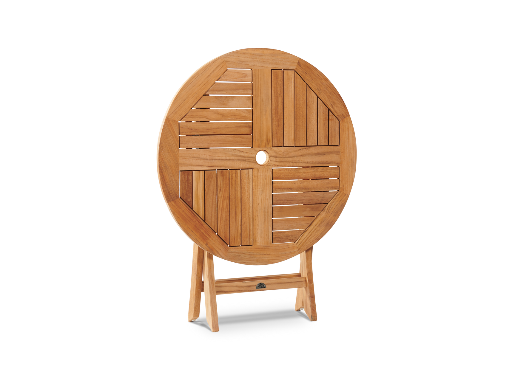 Valencia 3-piece Round Teak Outdoor Bistro Set with Folding Table and Armchairs - Ornate Home