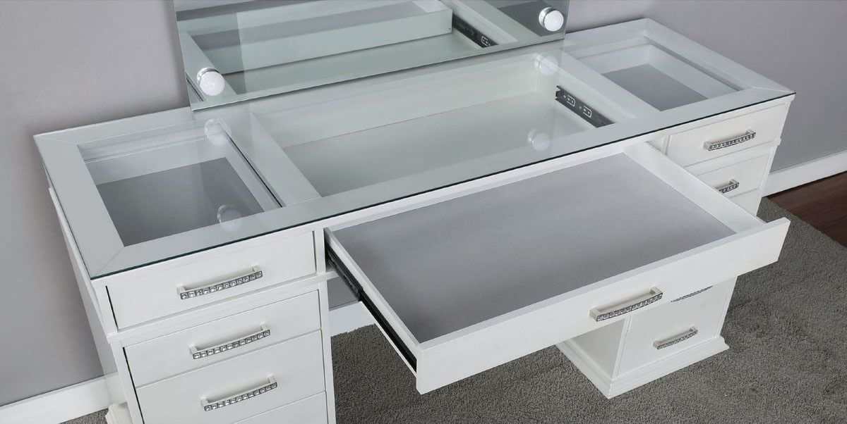 Valentina Luminous White Vanity - Ornate Home