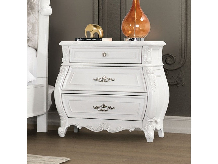 Valentini White Nightstand - Ornate Home