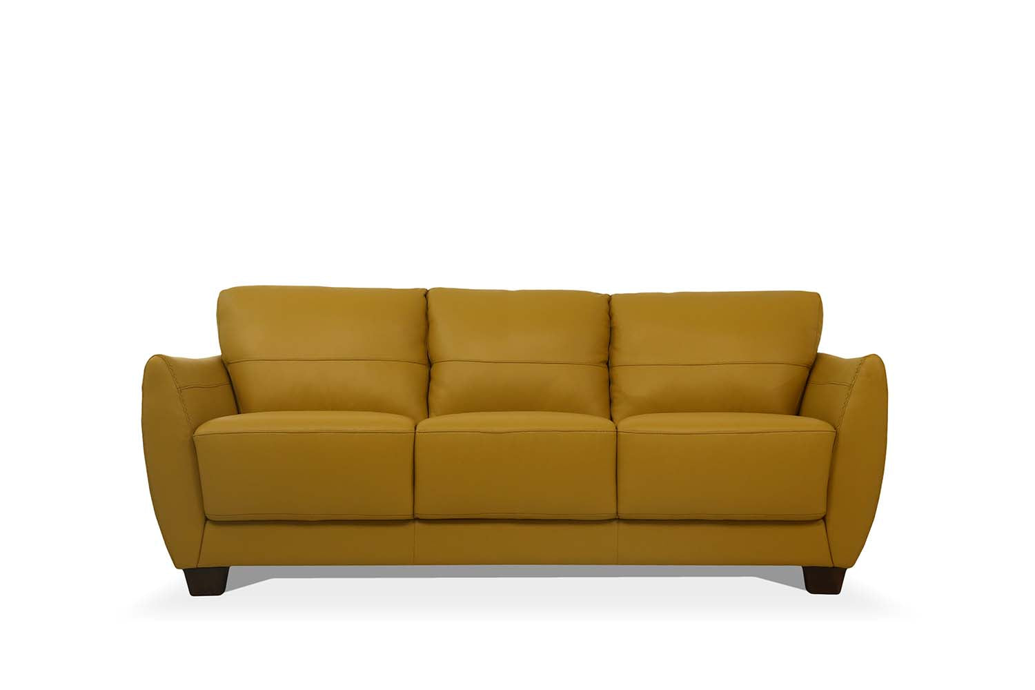 Valeria Mustard Leather Sofa - Ornate Home