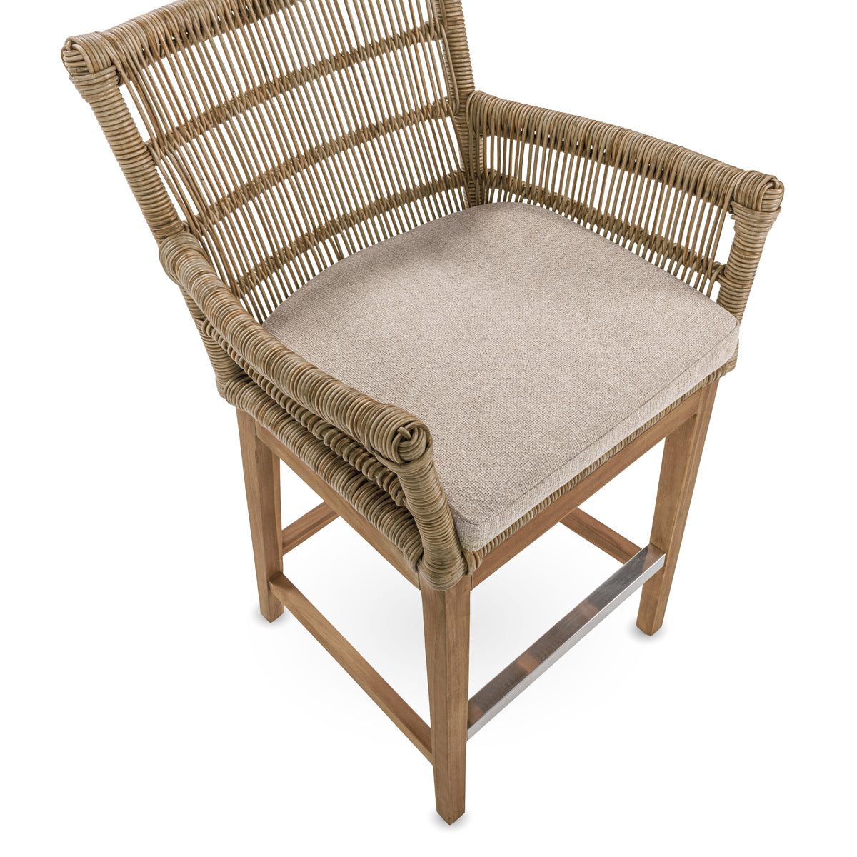 Valerie Natural Outdoor Counter Stool - Ornate Home