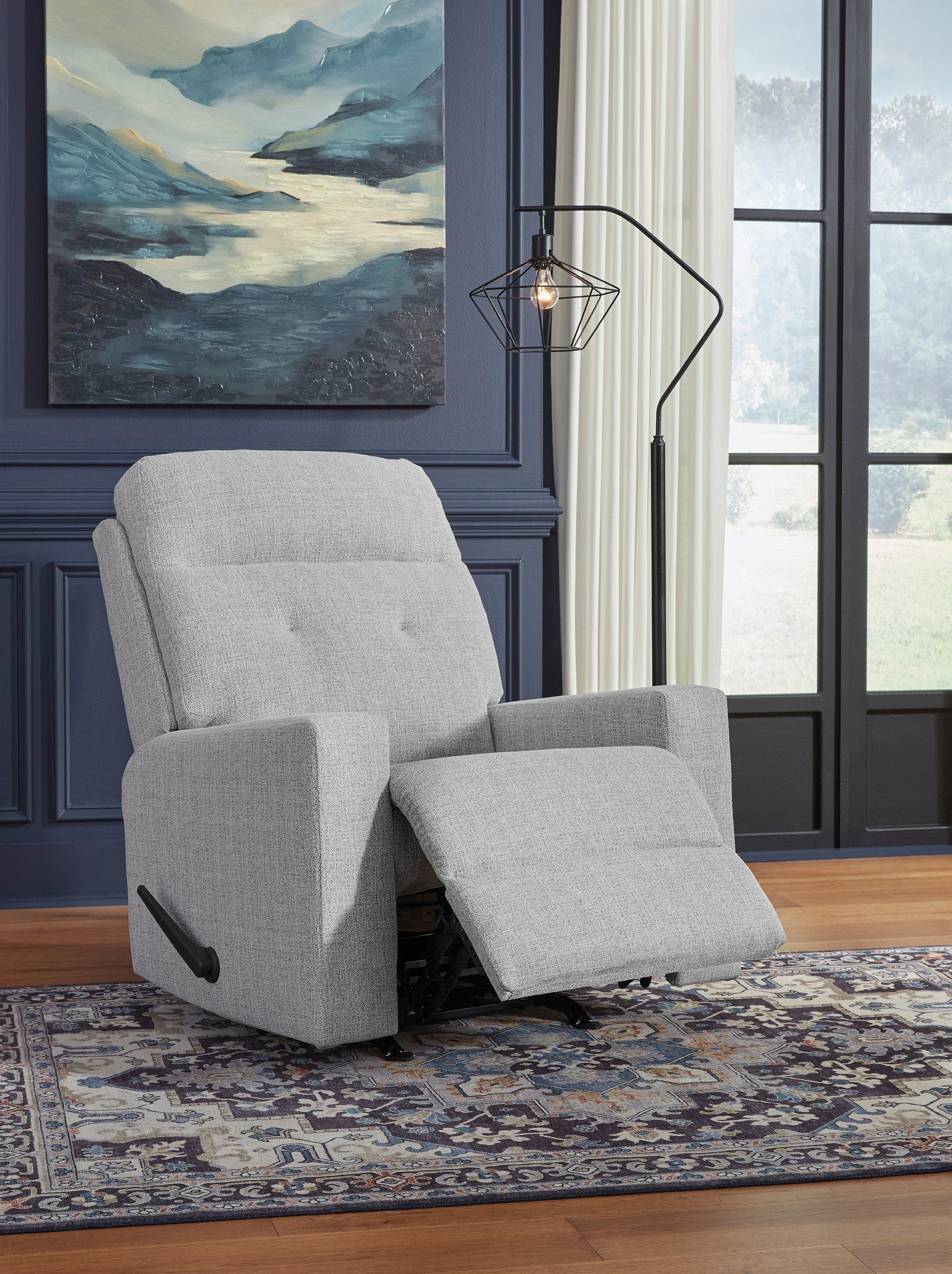 Valeview Stone-Performance Fabric Manual Recliner - Ornate Home
