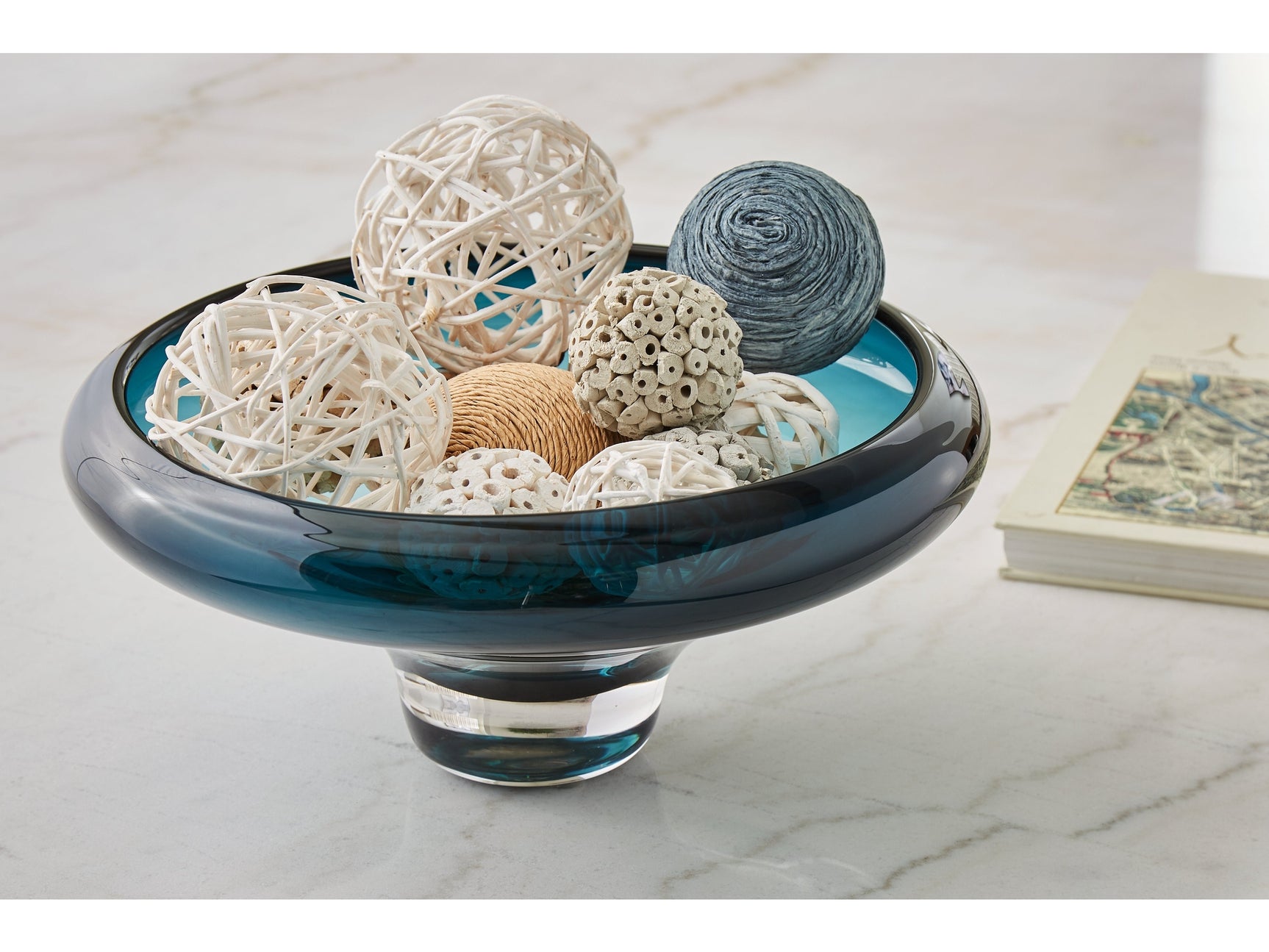 Vallborough Teal Blue Bowl - Ornate Home