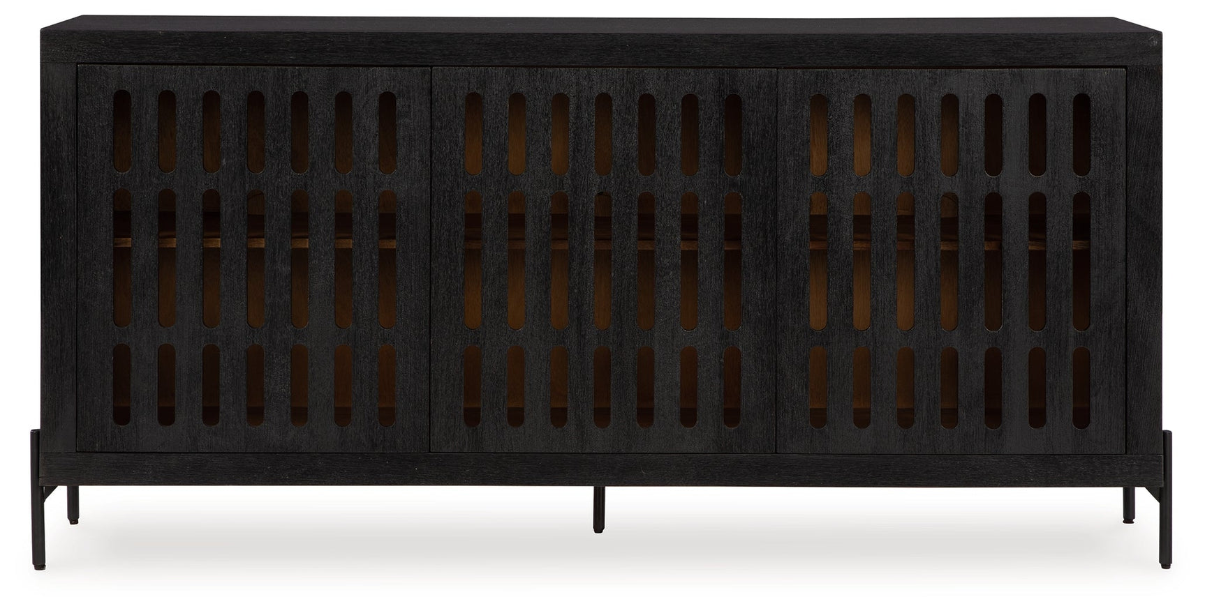 Vallisburg Black/Natural Accent Cabinet (Online Special Price) - Ornate Home