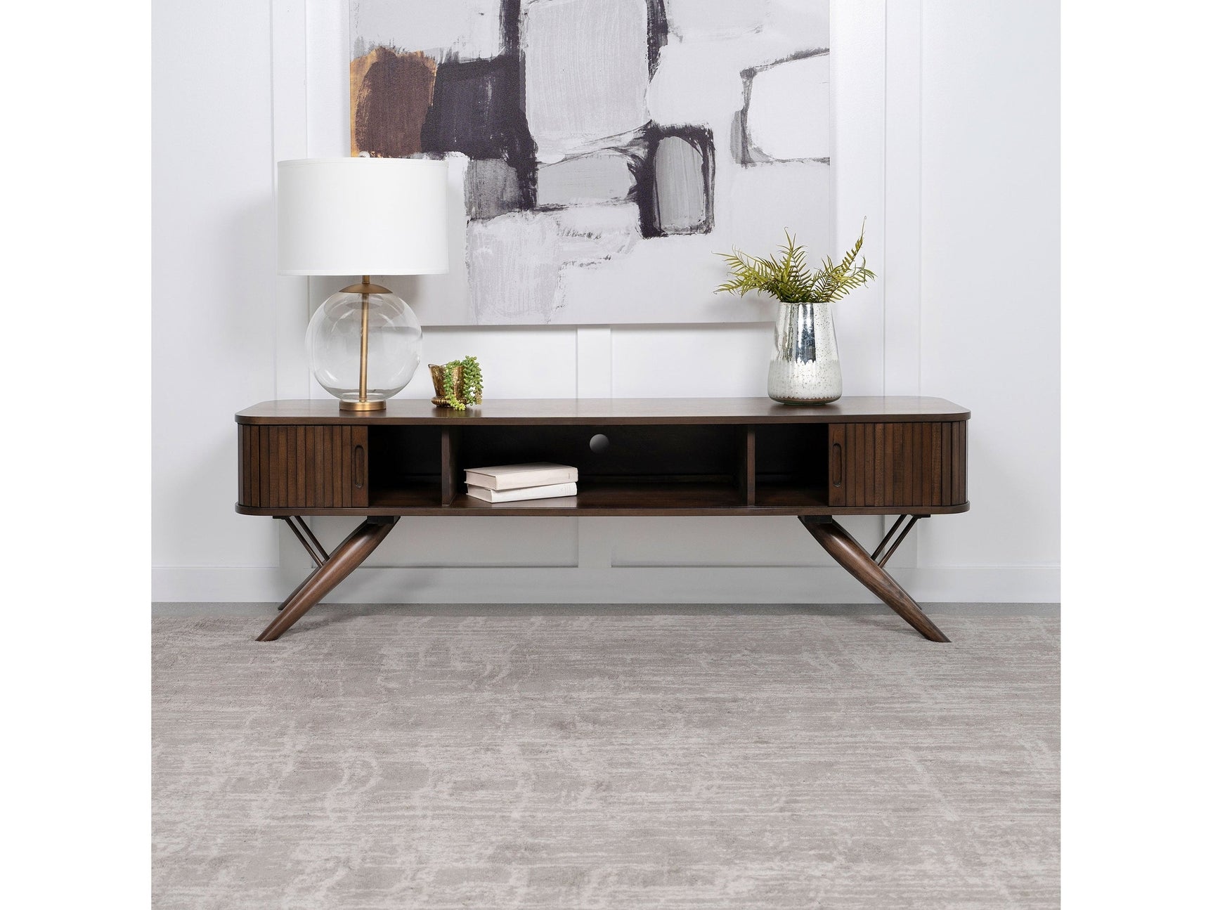 Valna Walnut 71" TV Stand - Ornate Home