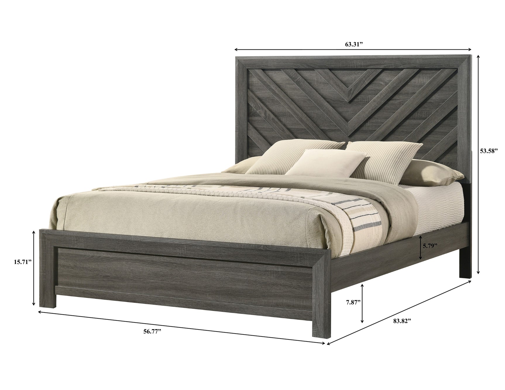 Valor Grey Queen Panel Bed - Ornate Home