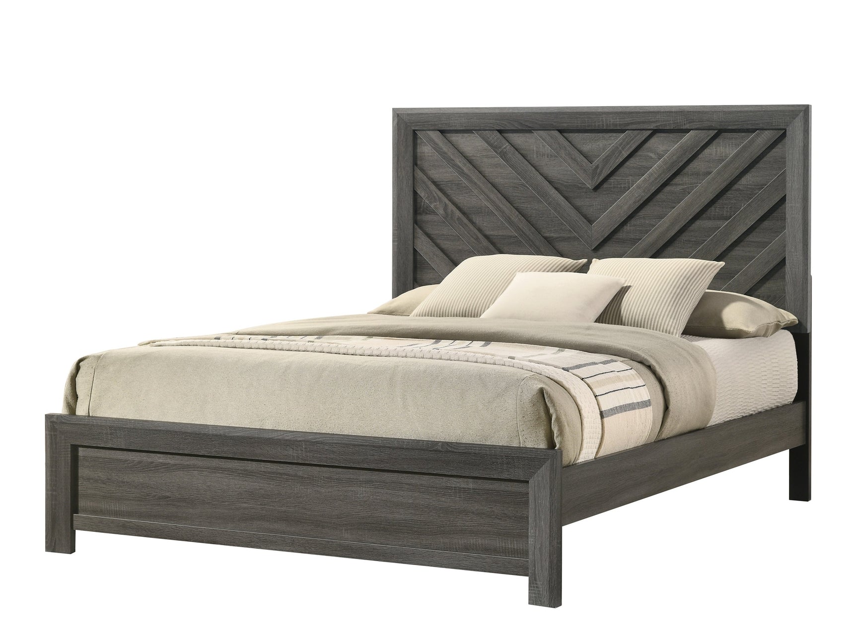 Valor Grey King Panel Bed - Ornate Home