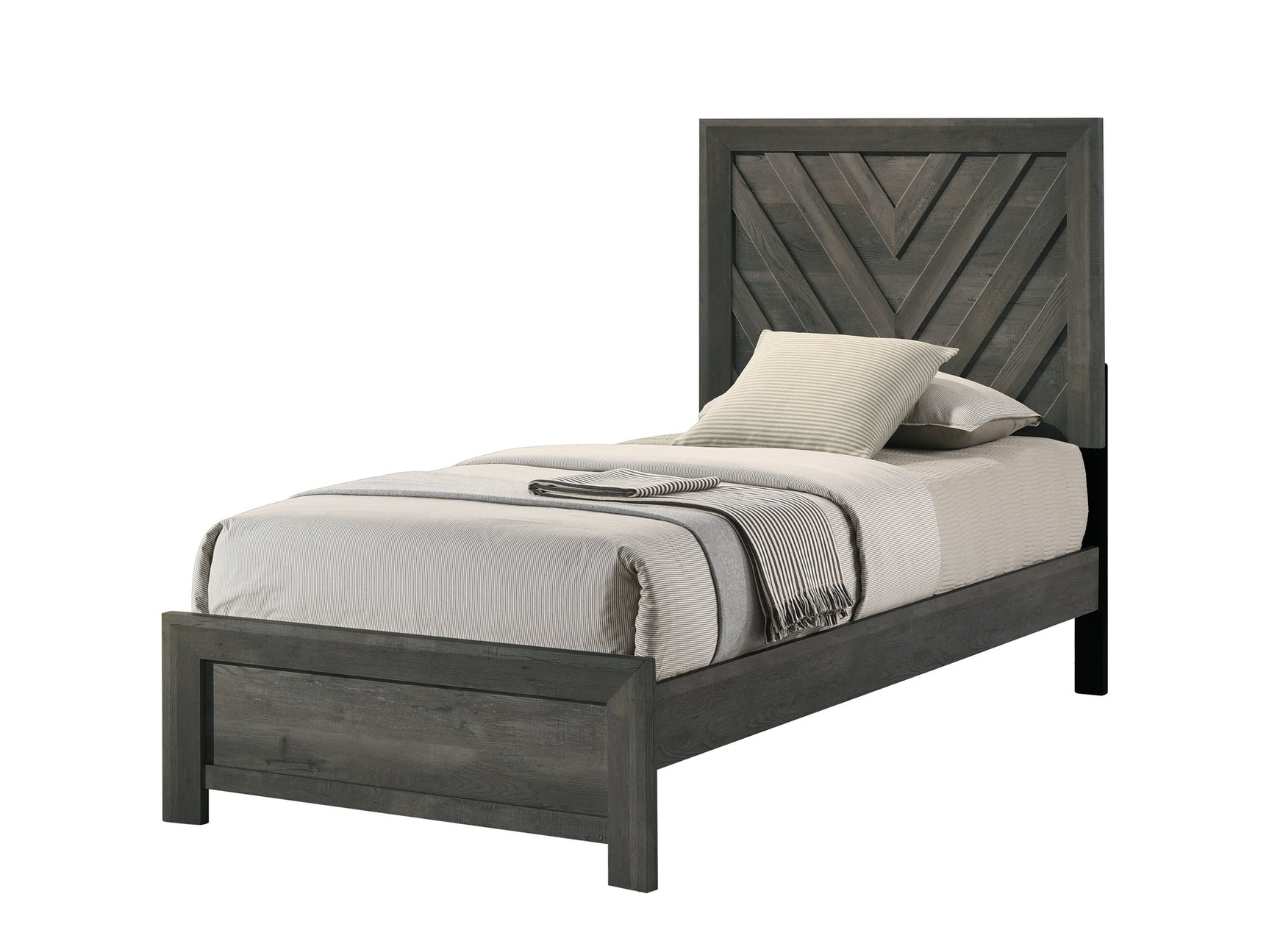 Valor Grey Twin Panel Bed - Ornate Home