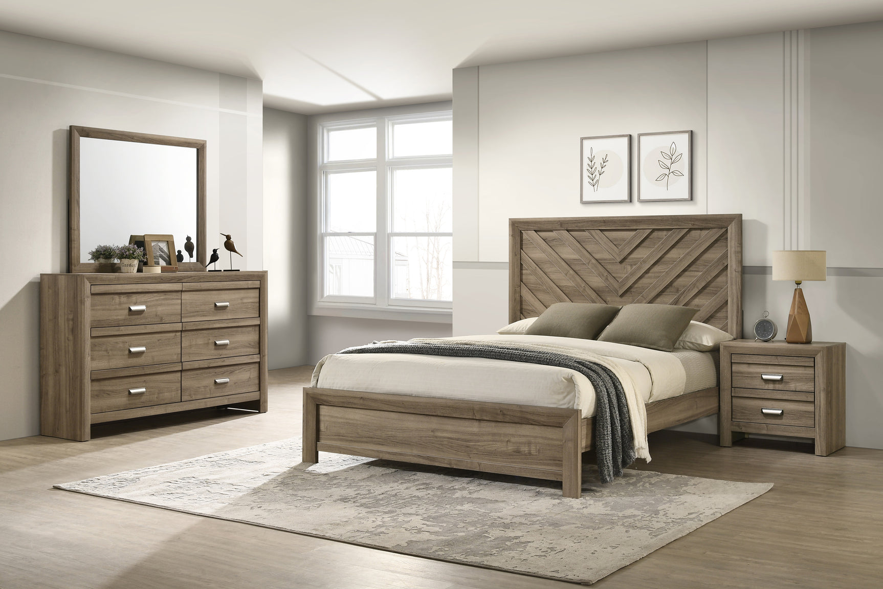 Valor Light Brown Queen Panel Bed - Ornate Home